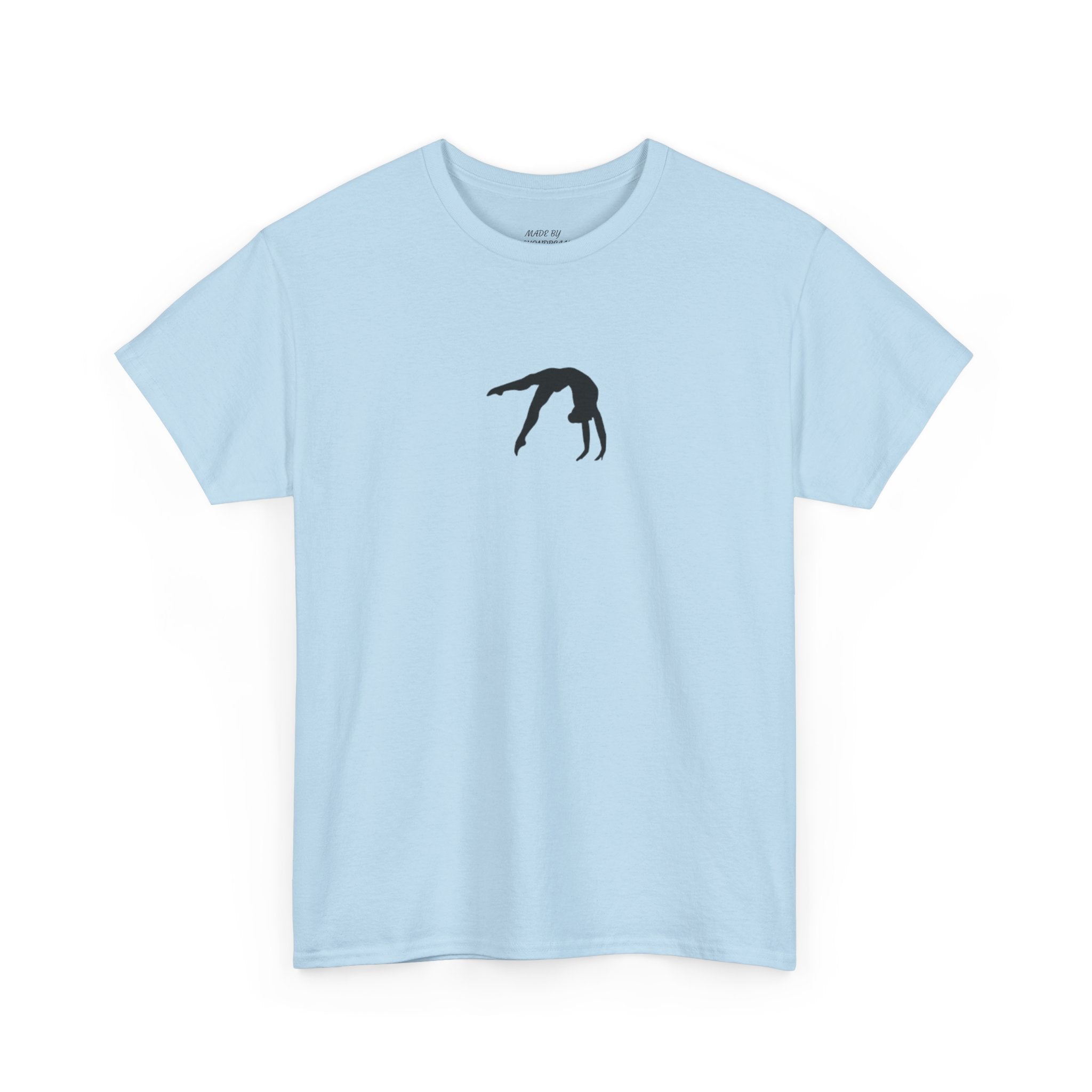 Gymnast Silhouette T-Shirt — Minimal Backbend Design Athletic Tee (Adults)