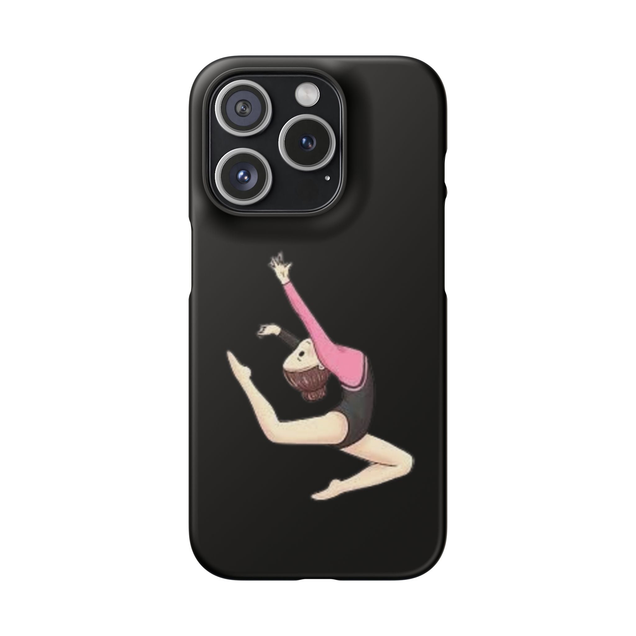 Gymnastics Phone Case — Leaping Girl Snap Case (Black)