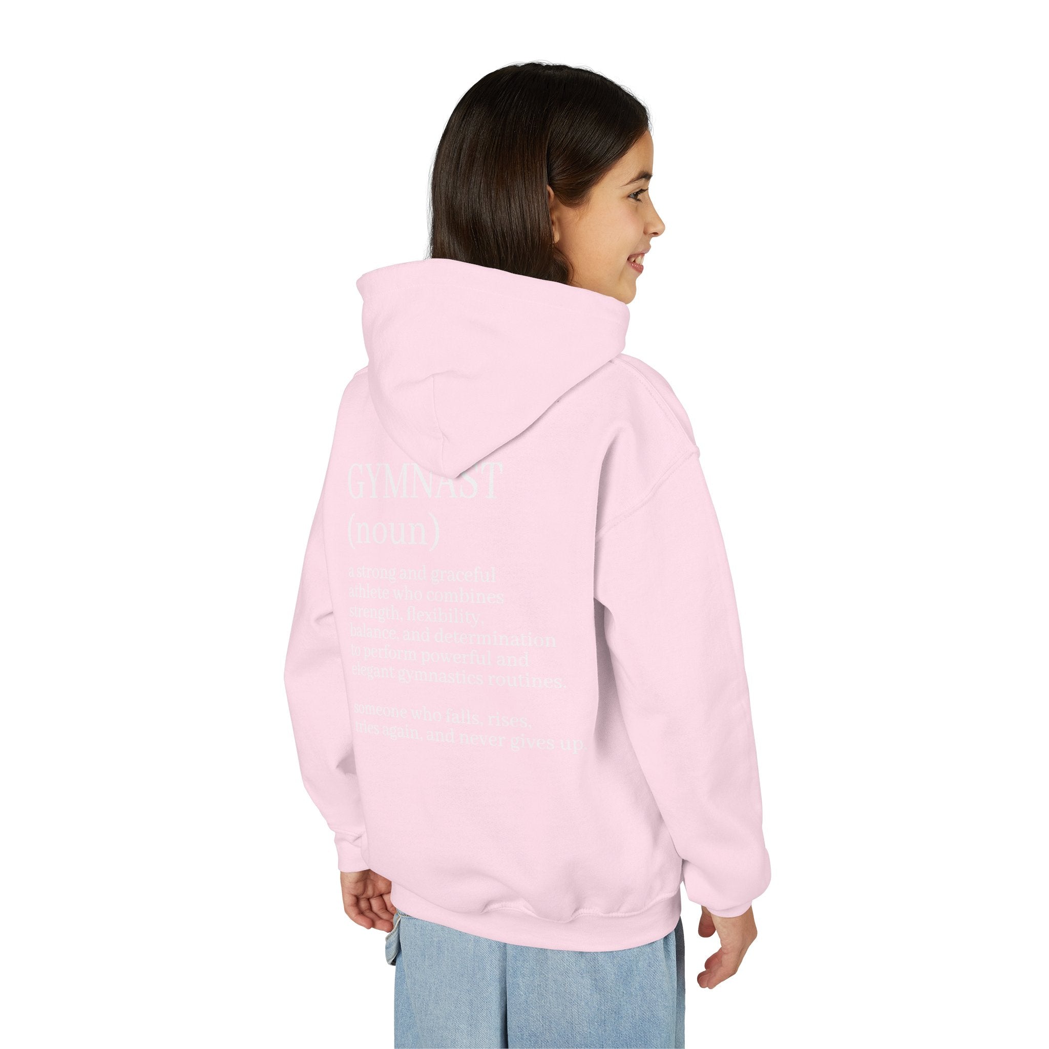 Gymnast Definition Youth Hoodie — Personalized 'NAME' Back-Print Sweatshirt