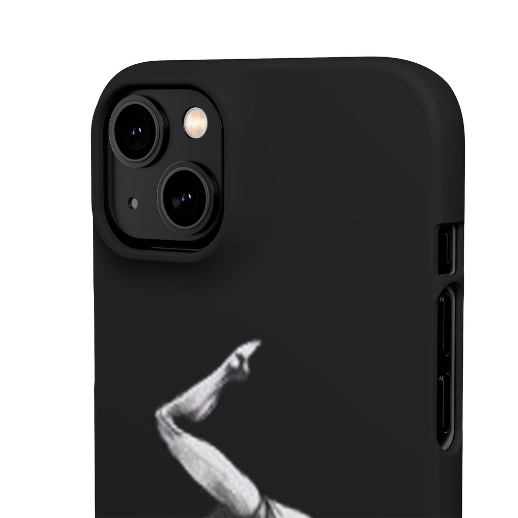 Coach Gymnastics Phone Case — Black Snap Phone Cover with Gymnast Silhouette
