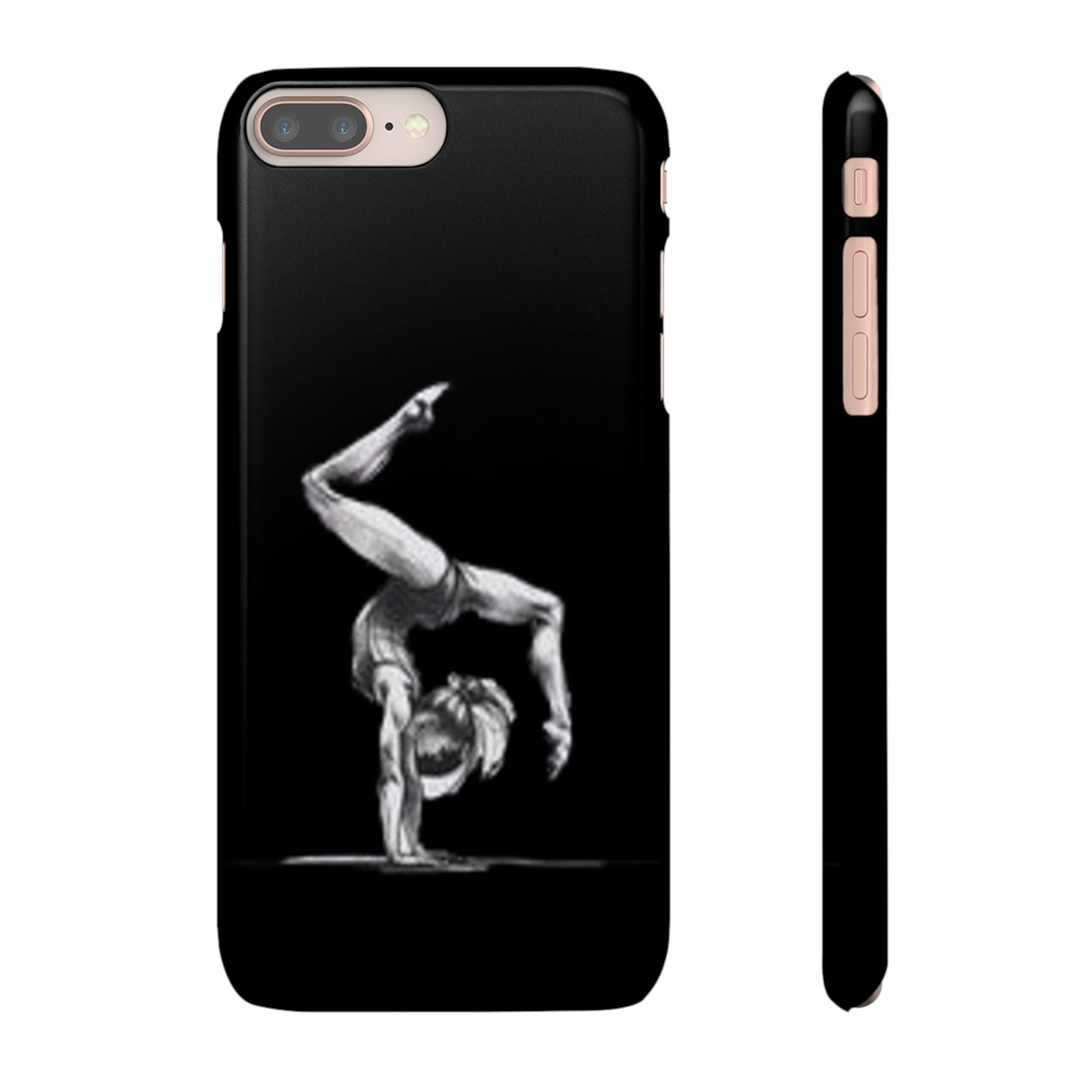 Gymnastics Phone Case — Black Chalk-Style Handstand Design
