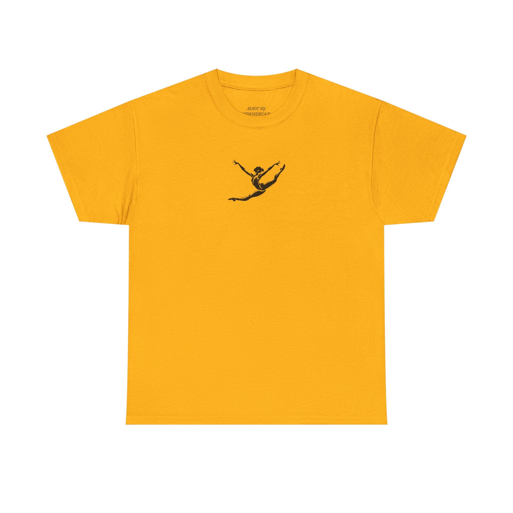 Gymnast Minimalist Tee — Small Graceful Leap Graphic T-Shirt (Adults)