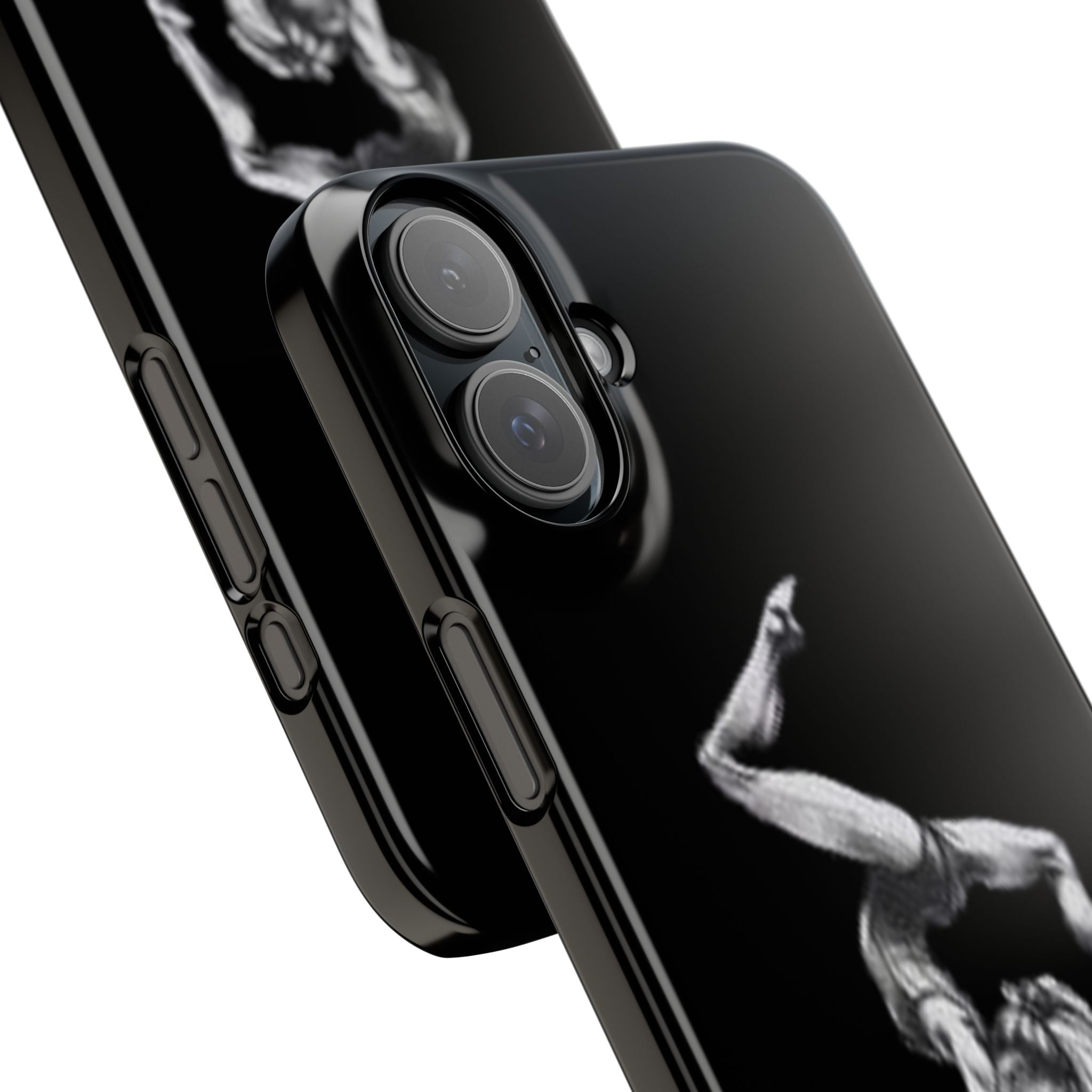 Coach Gymnastics Phone Case — Black Snap Phone Cover with Gymnast Silhouette