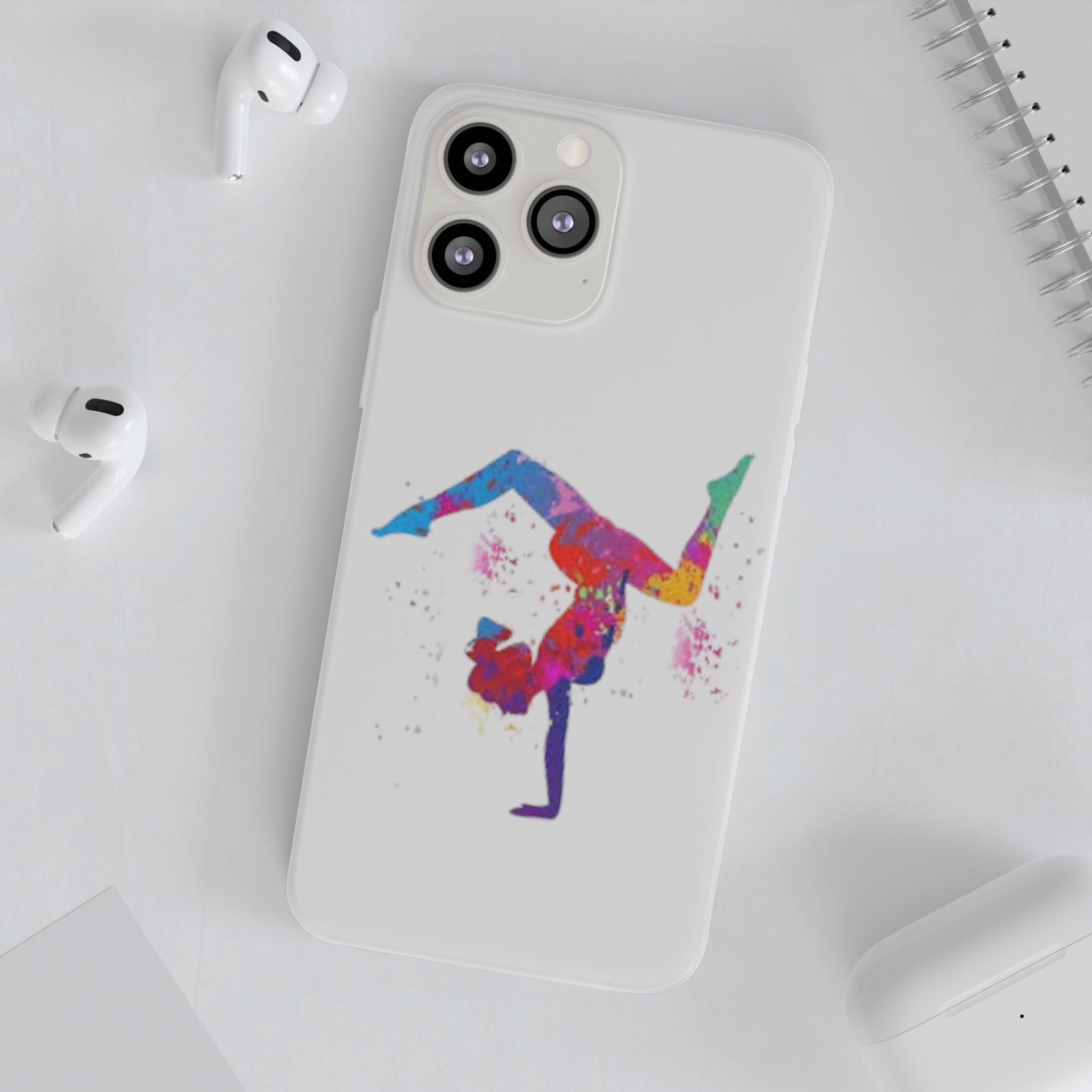 Gymnast Silhouette Phone Case – Colorful Acrobat Watercolor iPhone Cover
