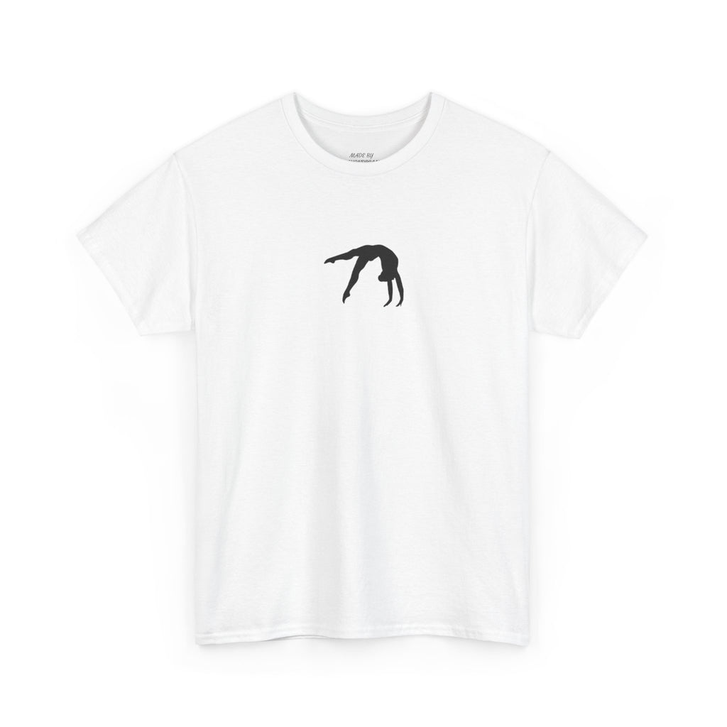 Gymnast Silhouette T-Shirt — Minimal Backbend Design Athletic Tee (Adults)