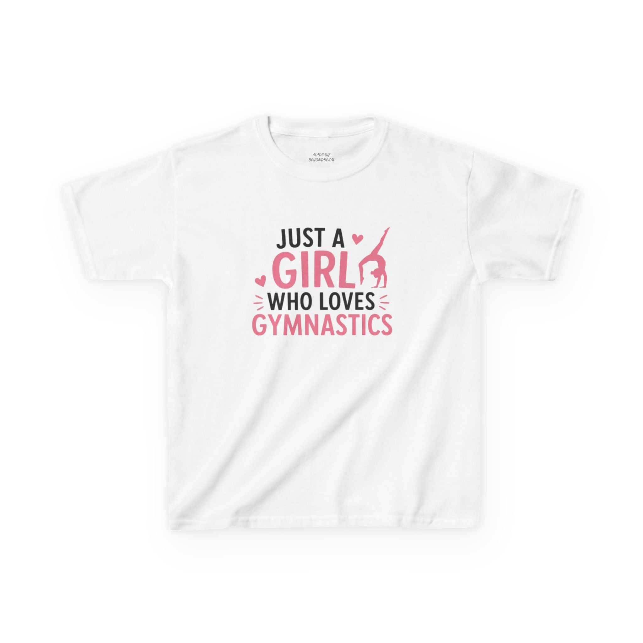 Kids Gymnastics T-Shirt - "Just a Girl Who Loves Gymnastics" Pink Design