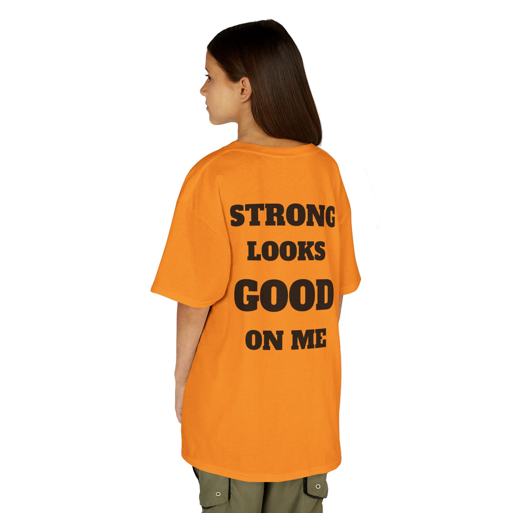 Kids Tee — "Strong Looks Good On Me" Inspirational Graphic Tee