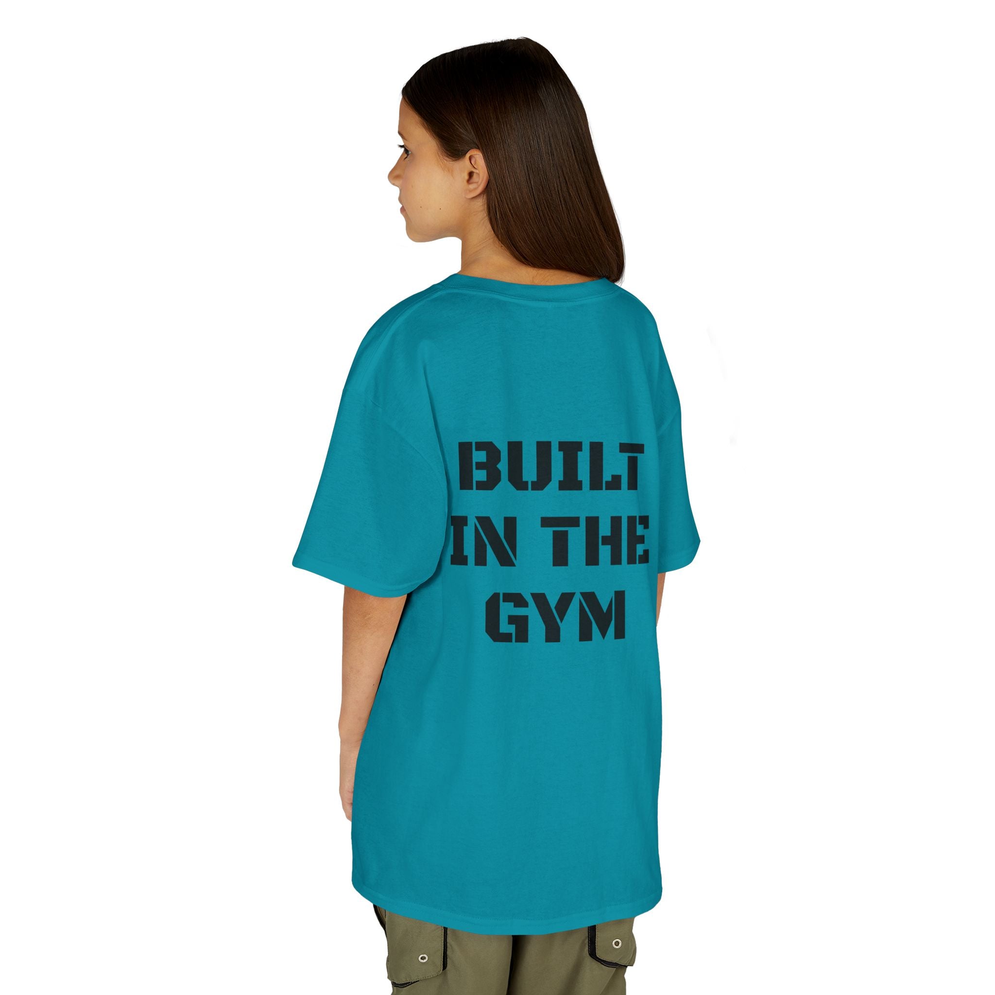 Kids Tee — "Built in the Gym" Motivational Fitness Shirt