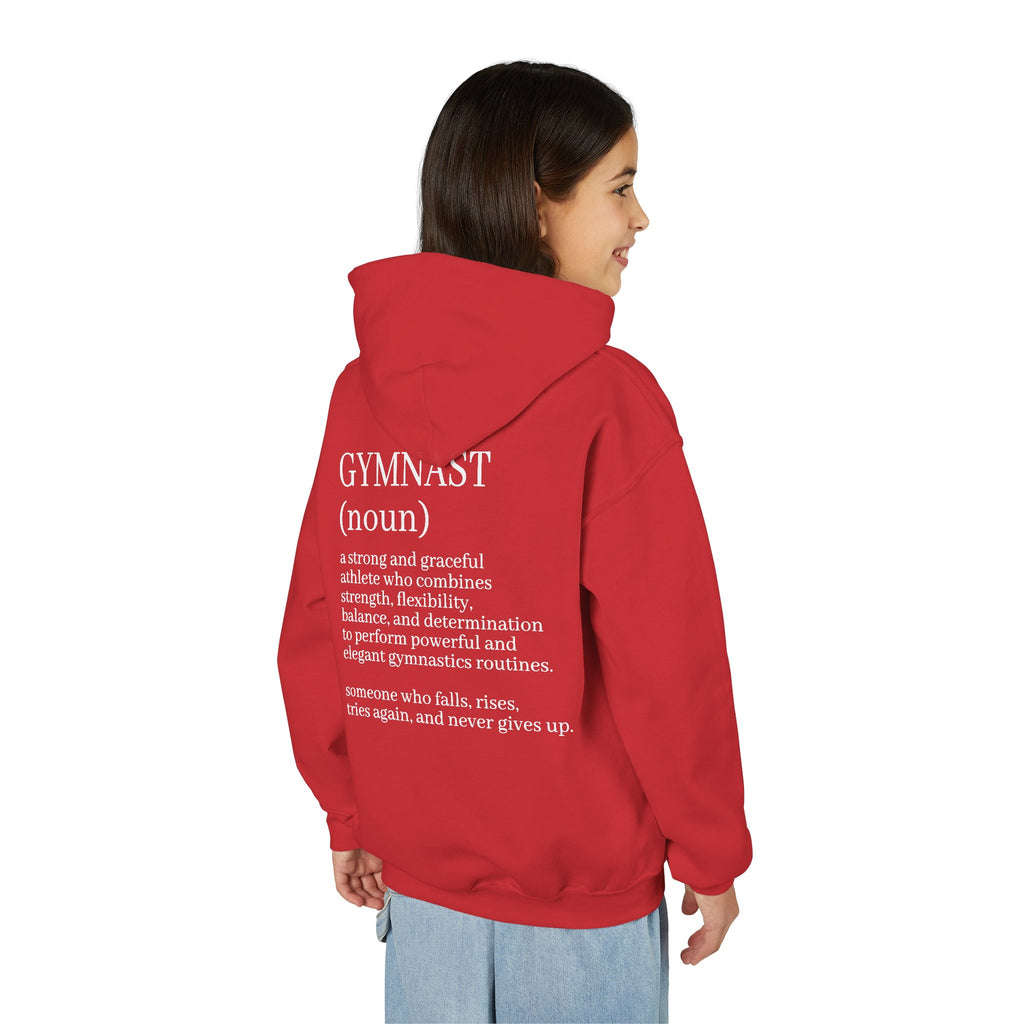 Gymnast Definition Youth Hoodie — Personalized 'NAME' Back-Print Sweatshirt