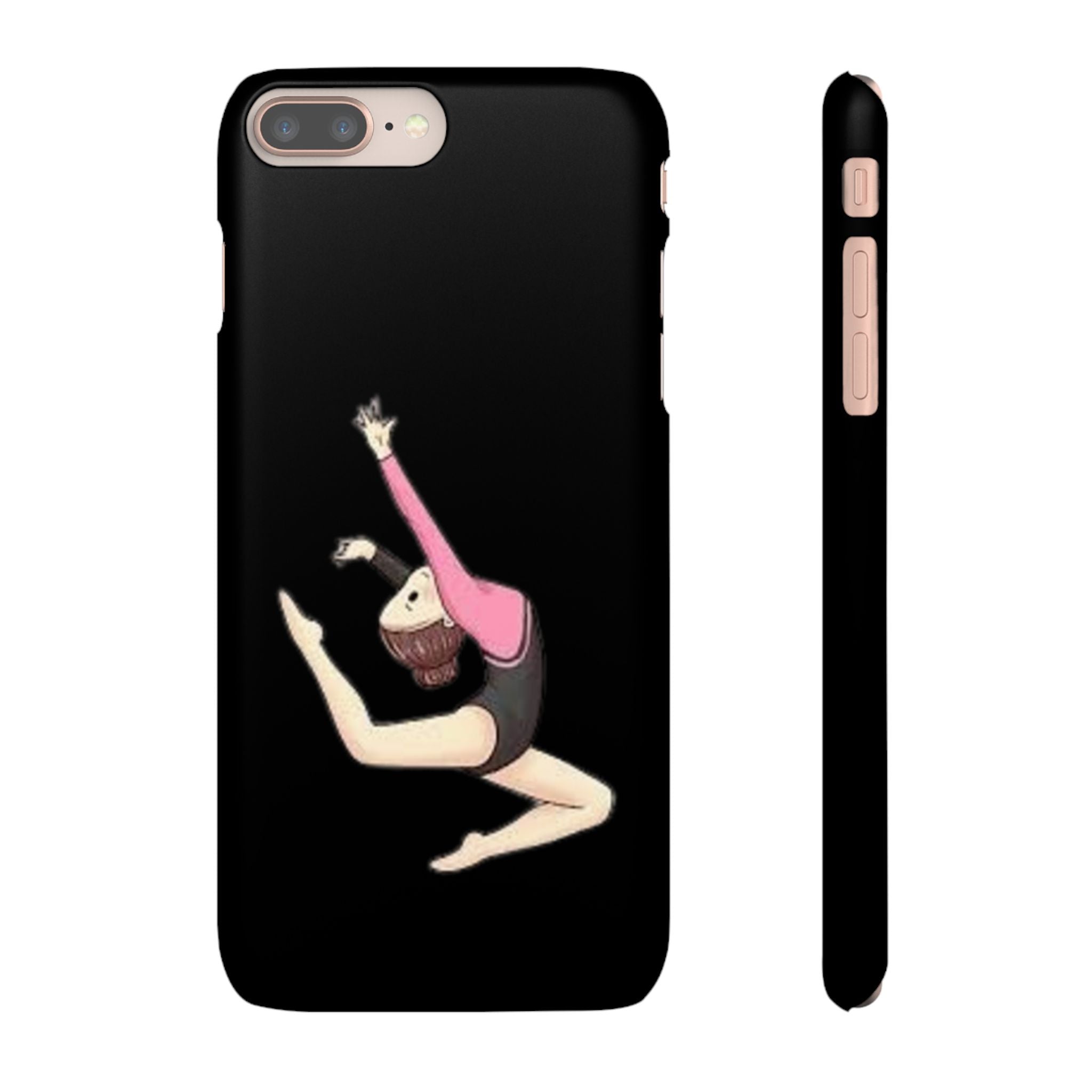 Gymnastics Phone Case — Leaping Girl Snap Case (Black)