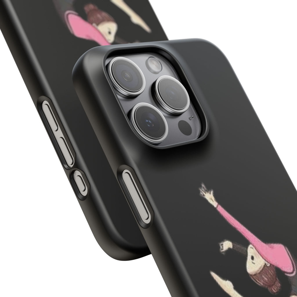 Gymnastics Phone Case — Leaping Girl Snap Case (Black)