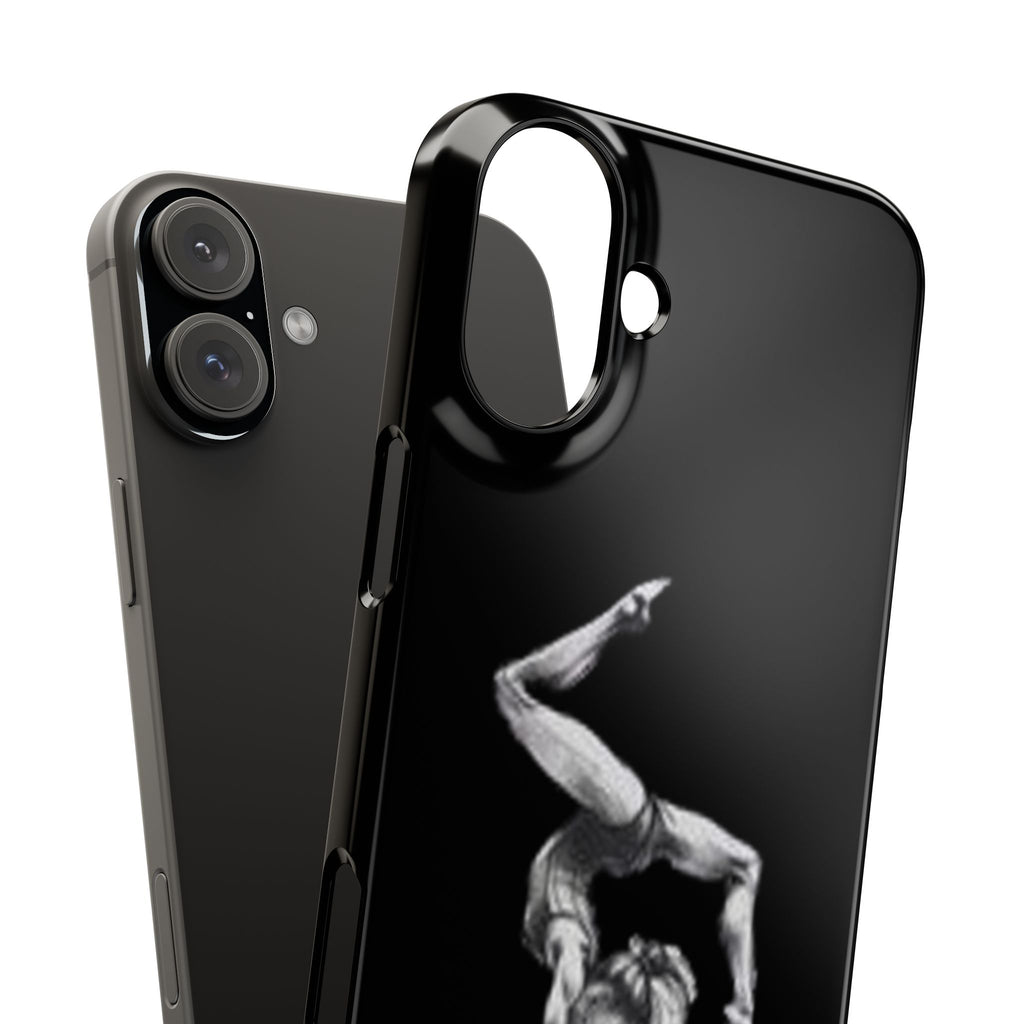 Gymnastics Phone Case — Black Chalk-Style Handstand Design