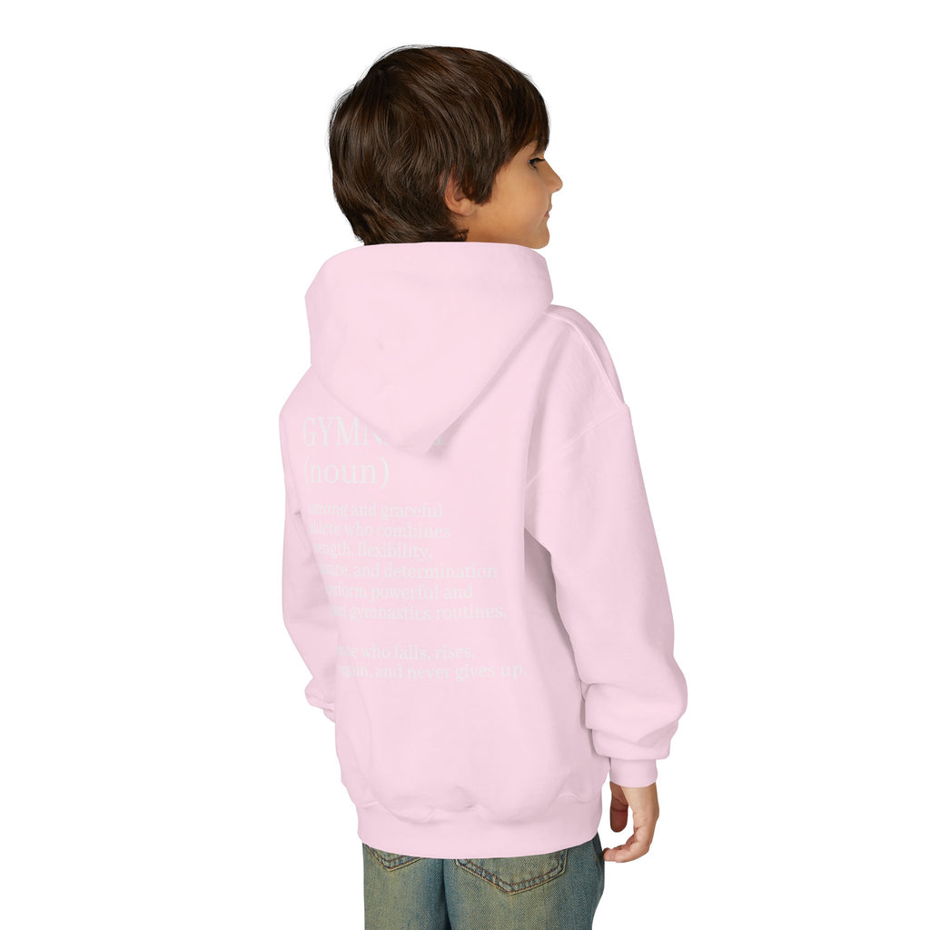 Gymnast Definition Youth Hoodie — Personalized 'NAME' Back-Print Sweatshirt