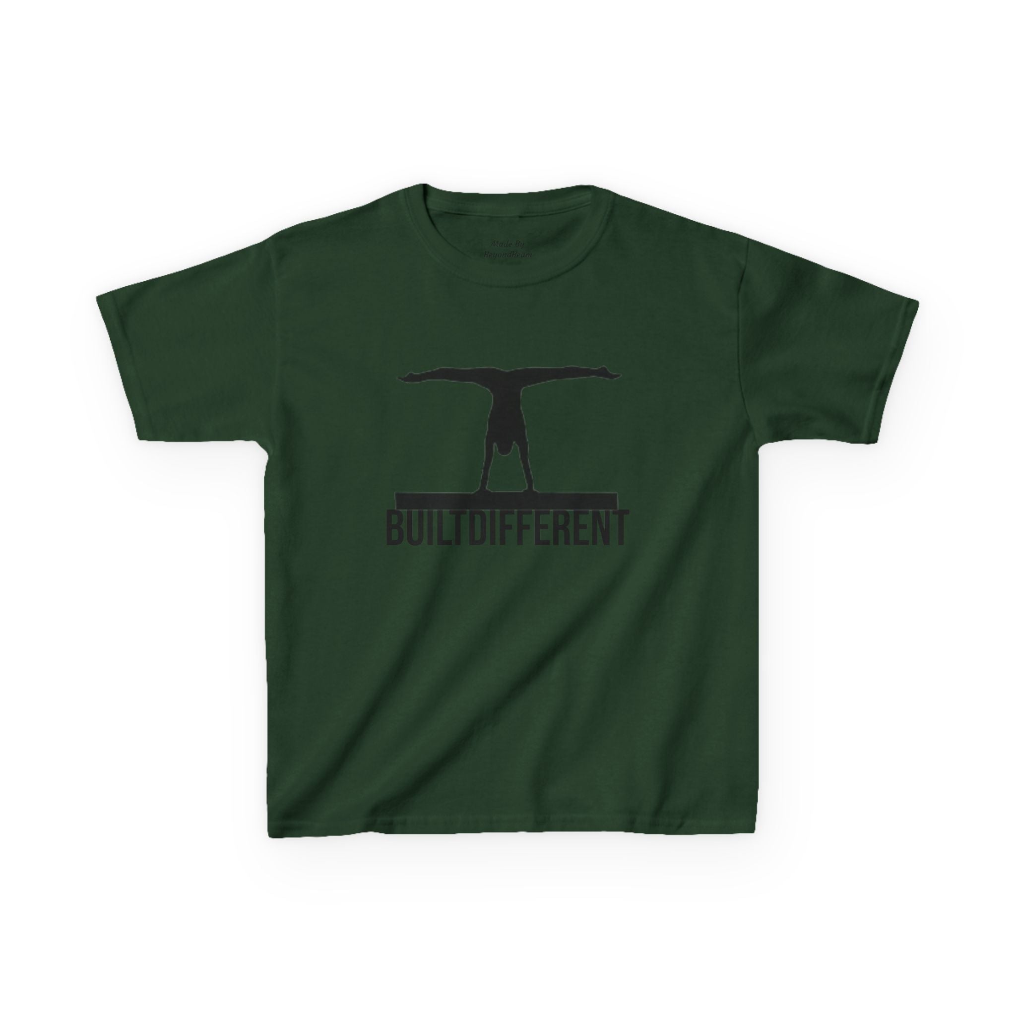 Kids T-Shirt — 'BUILTDIFFERENT' Gymnast Silhouette Tee