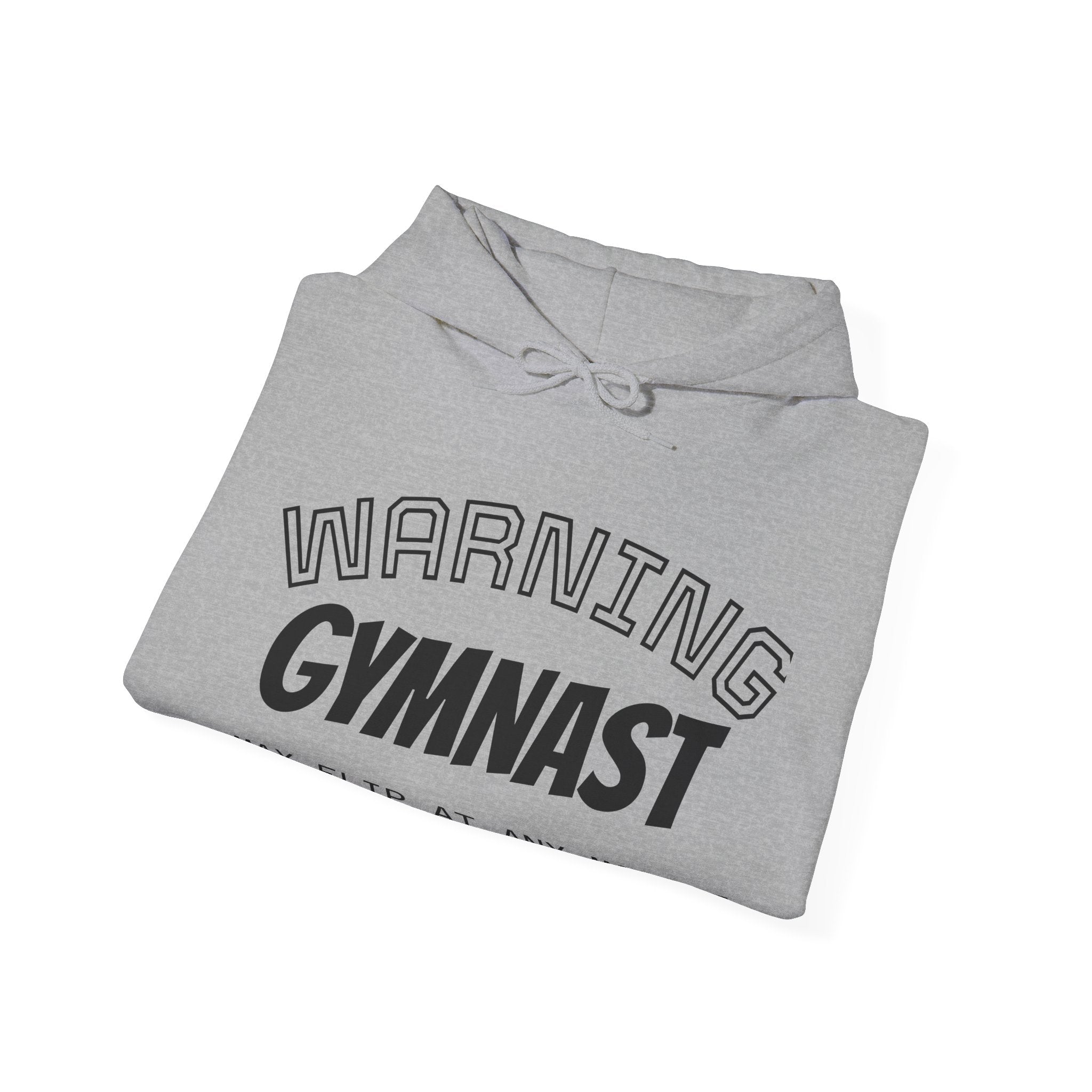 Unisex Heavy Blend™ Hooded Sweatshirt - WARNING GYMNAST MAY FLIP (Adult)