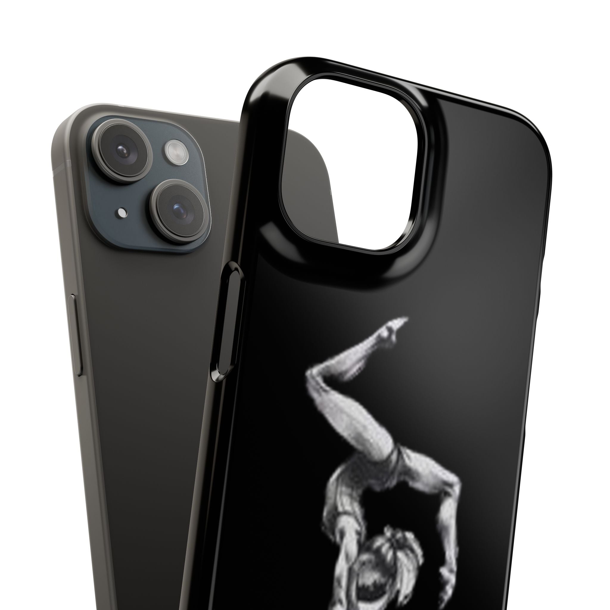 Coach Gymnastics Phone Case — Black Snap Phone Cover with Gymnast Silhouette