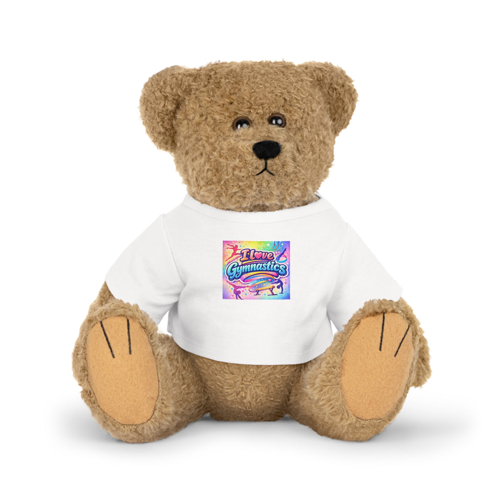 Gymnastics Teddy Bear Plush with 'I Love Gymnastics' T‑Shirt