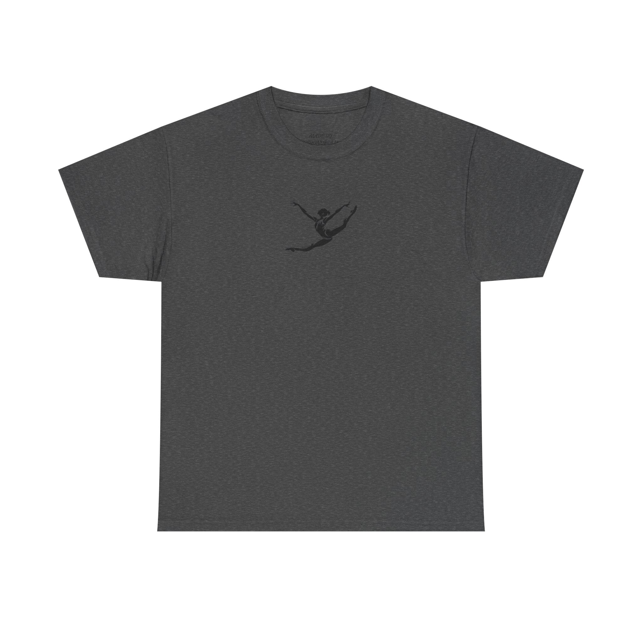 Gymnast Minimalist Tee — Small Graceful Leap Graphic T-Shirt (Adults)