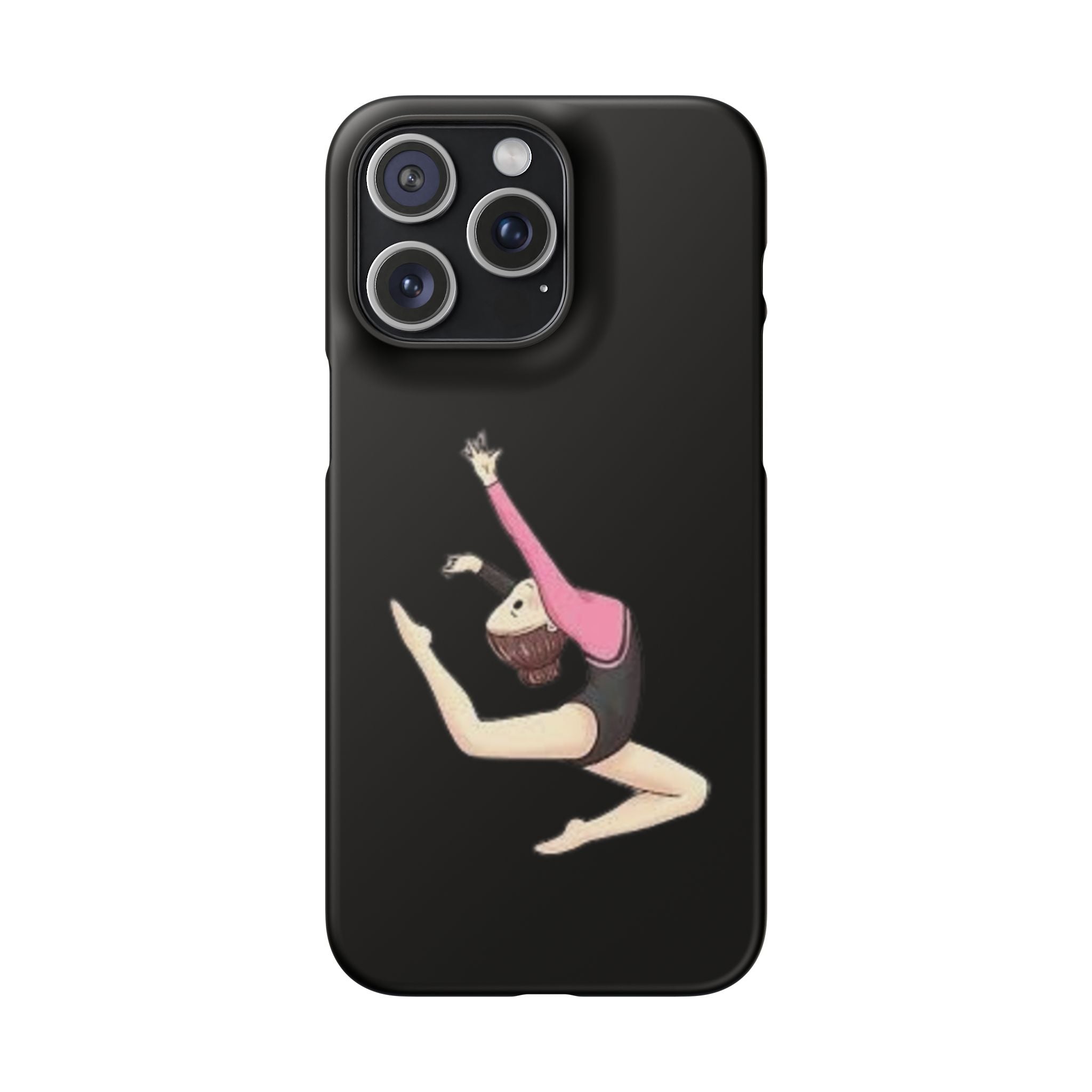 Gymnastics Phone Case — Leaping Girl Snap Case (Black)