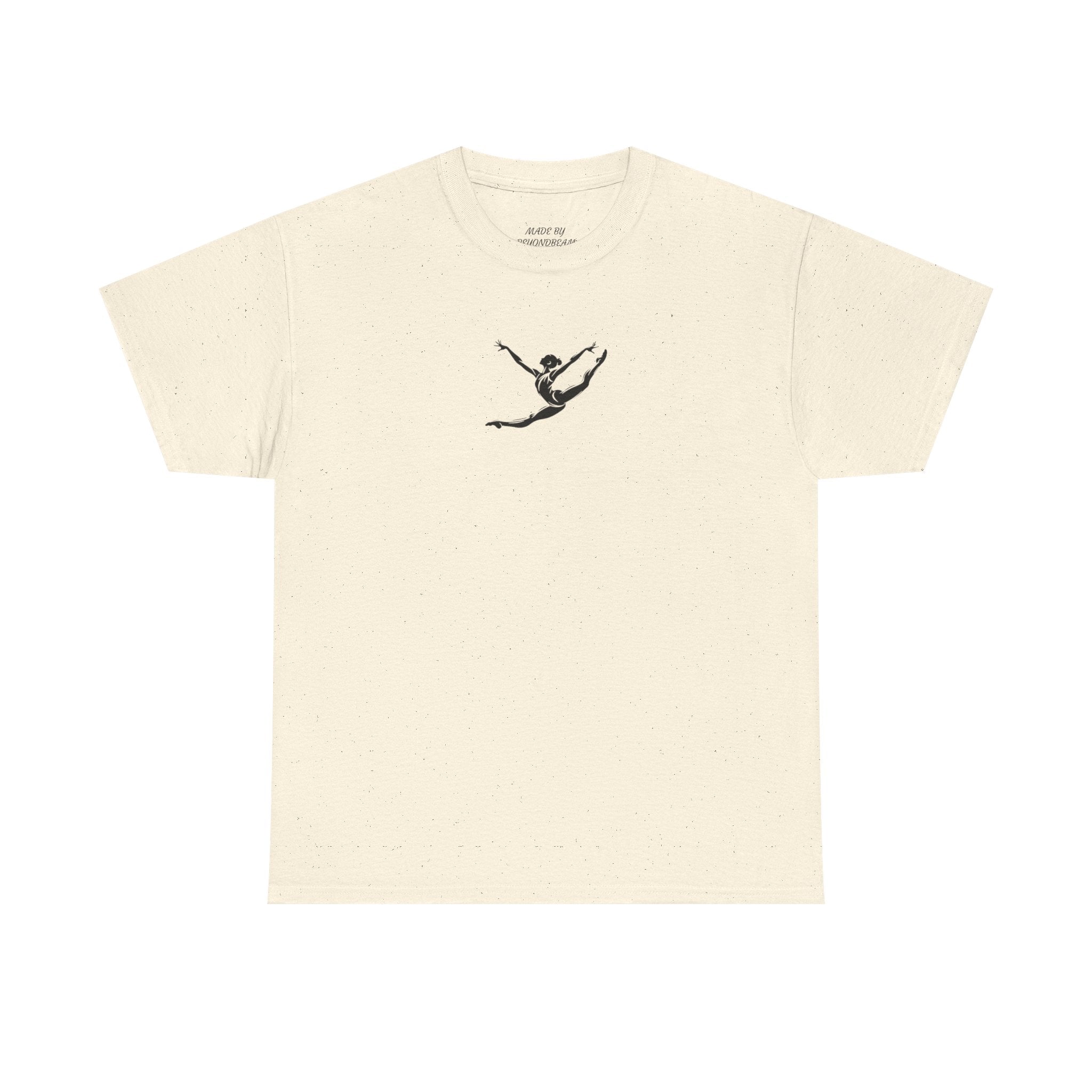 Gymnast Minimalist Tee — Small Graceful Leap Graphic T-Shirt (Adults)