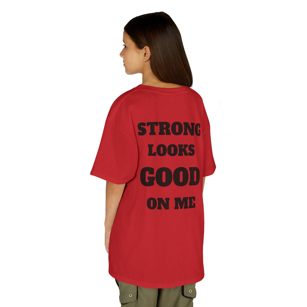 Kids Tee — "Strong Looks Good On Me" Inspirational Graphic Tee