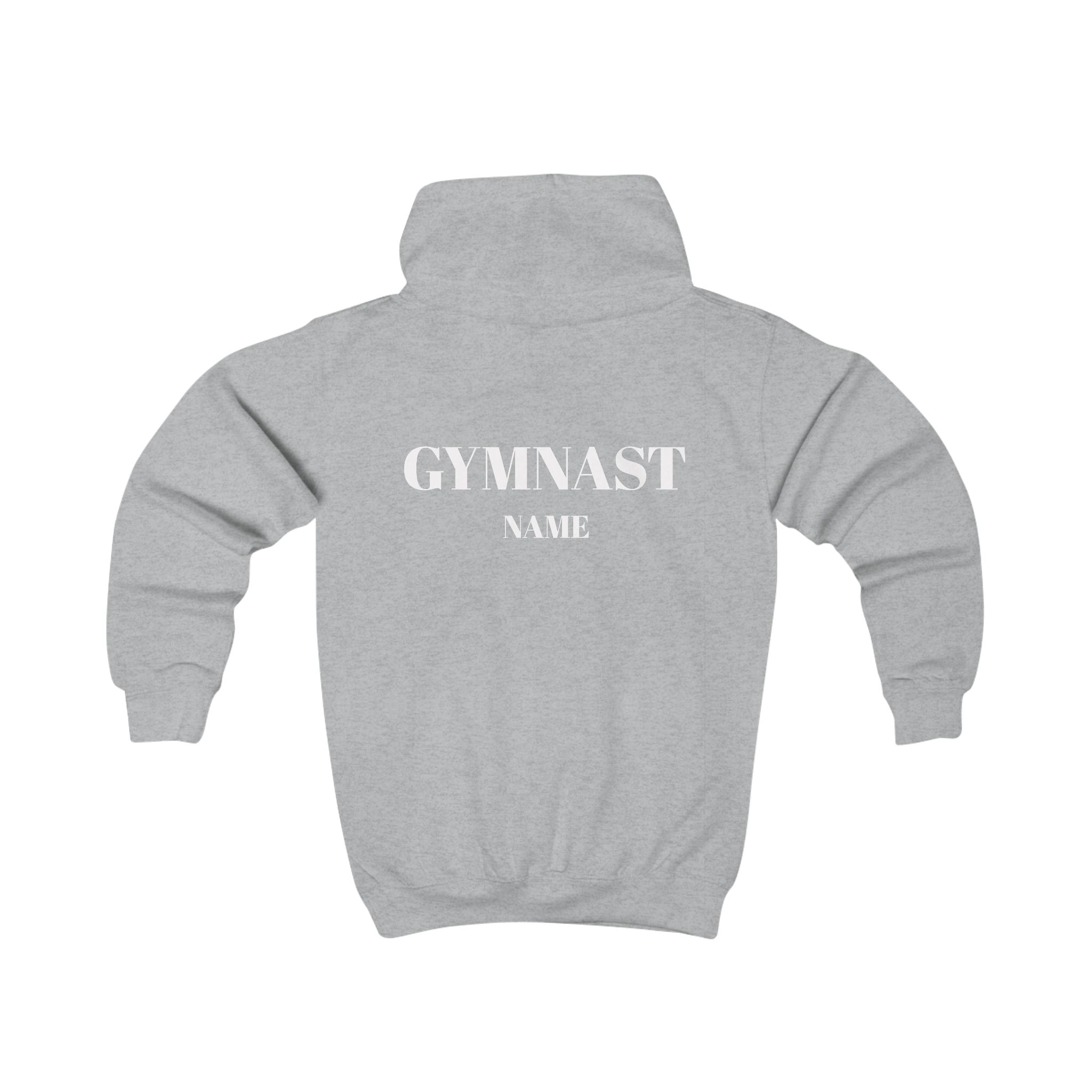 Personalized Club Logo Kids Gymnast Hoodie – Personalized "GYMNAST" Backprint