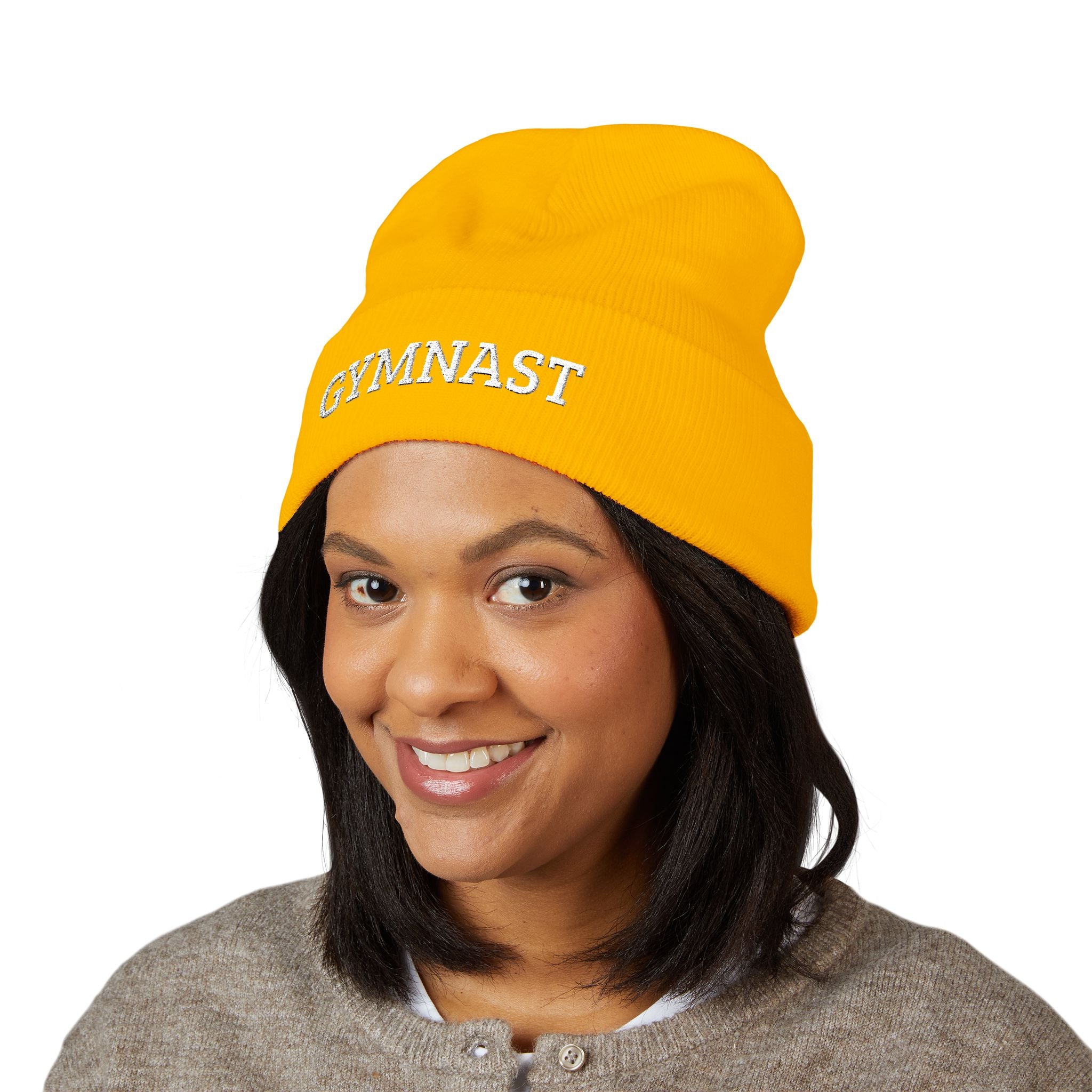 Gymnast Embroidered Cuffed Beanie