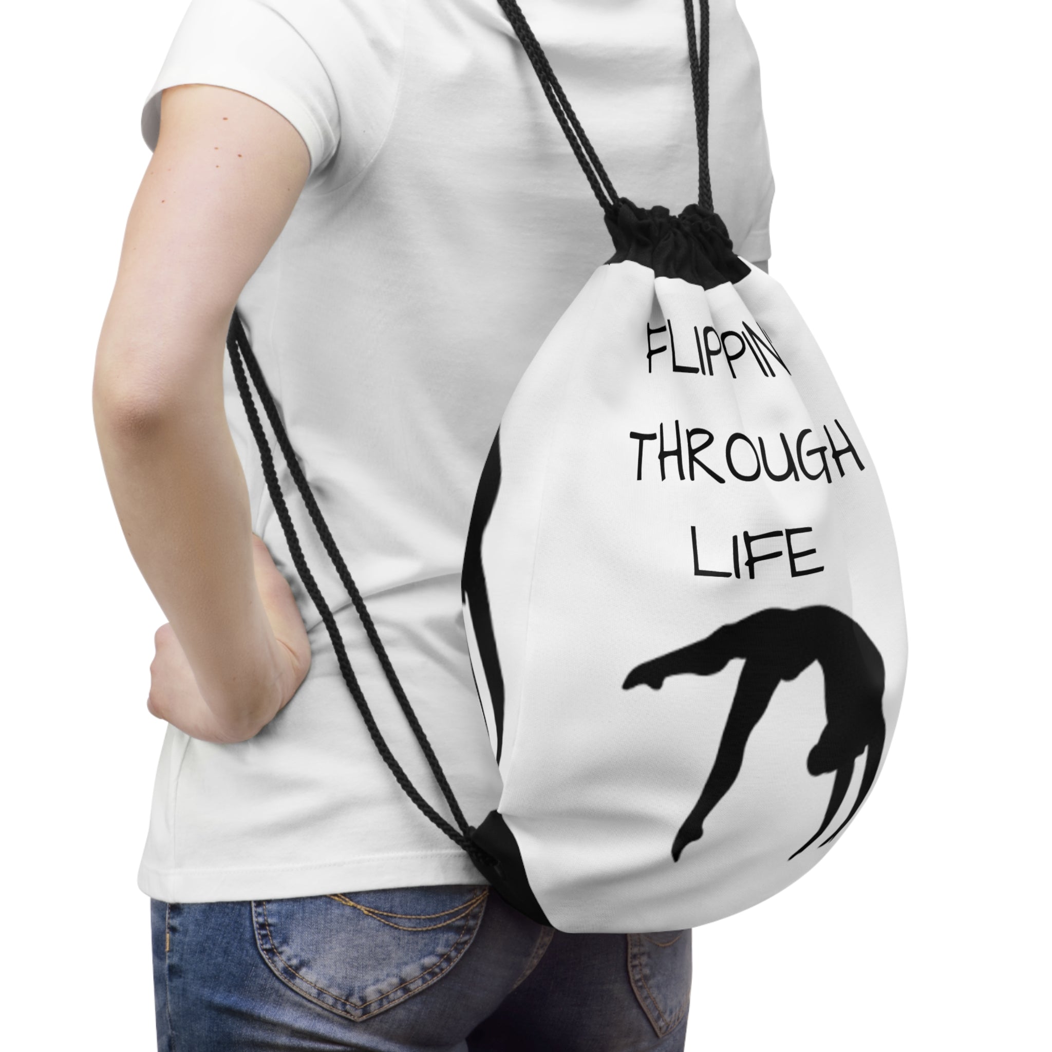 Flippin' Through Life Drawstring Bag