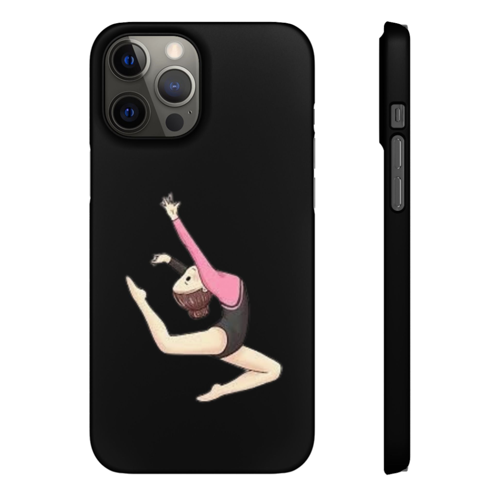 Gymnastics Phone Case — Leaping Girl Snap Case (Black)
