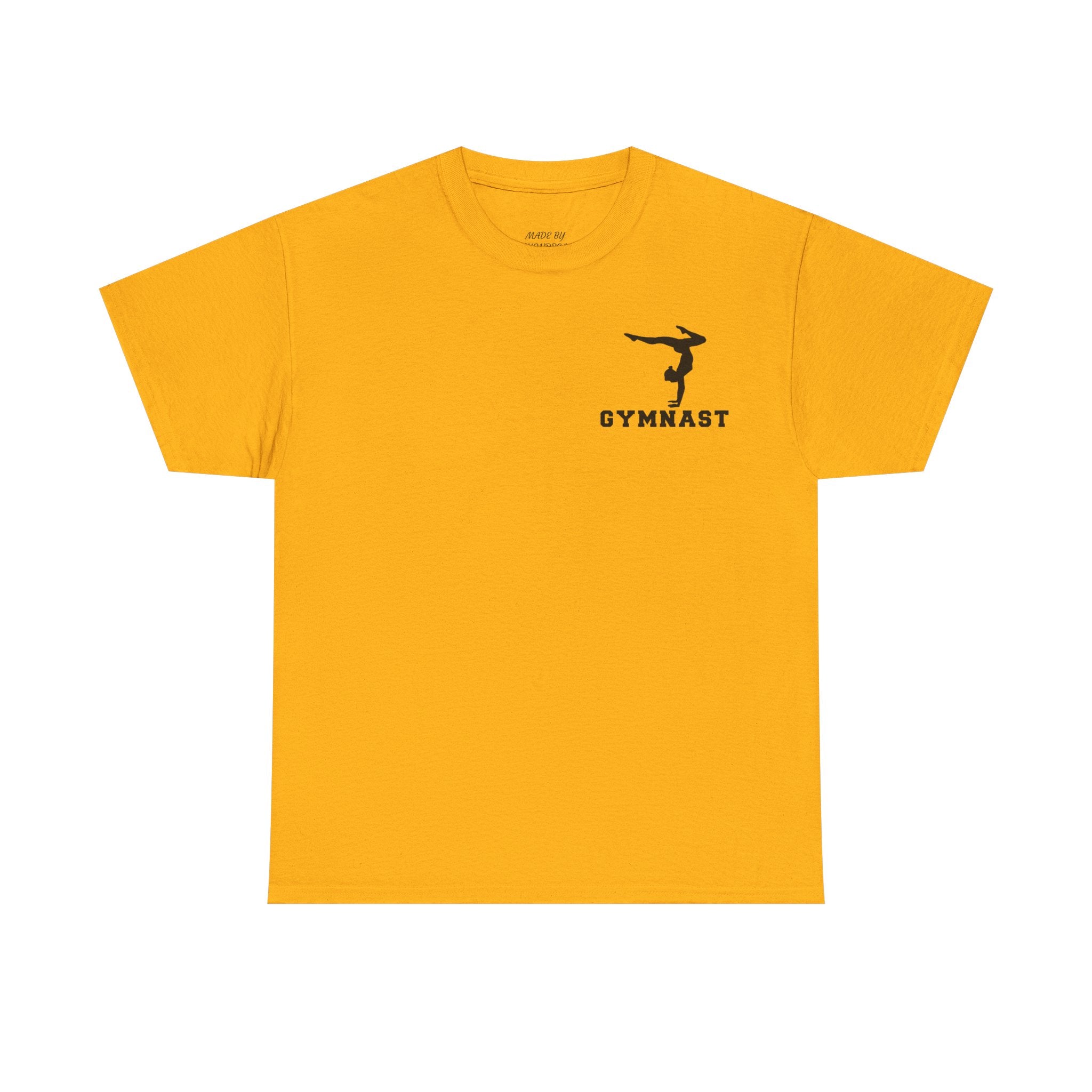 Gymnast Silhouette T-Shirt — "GYMNAST" Chest Logo Athletic Tee (Adults)