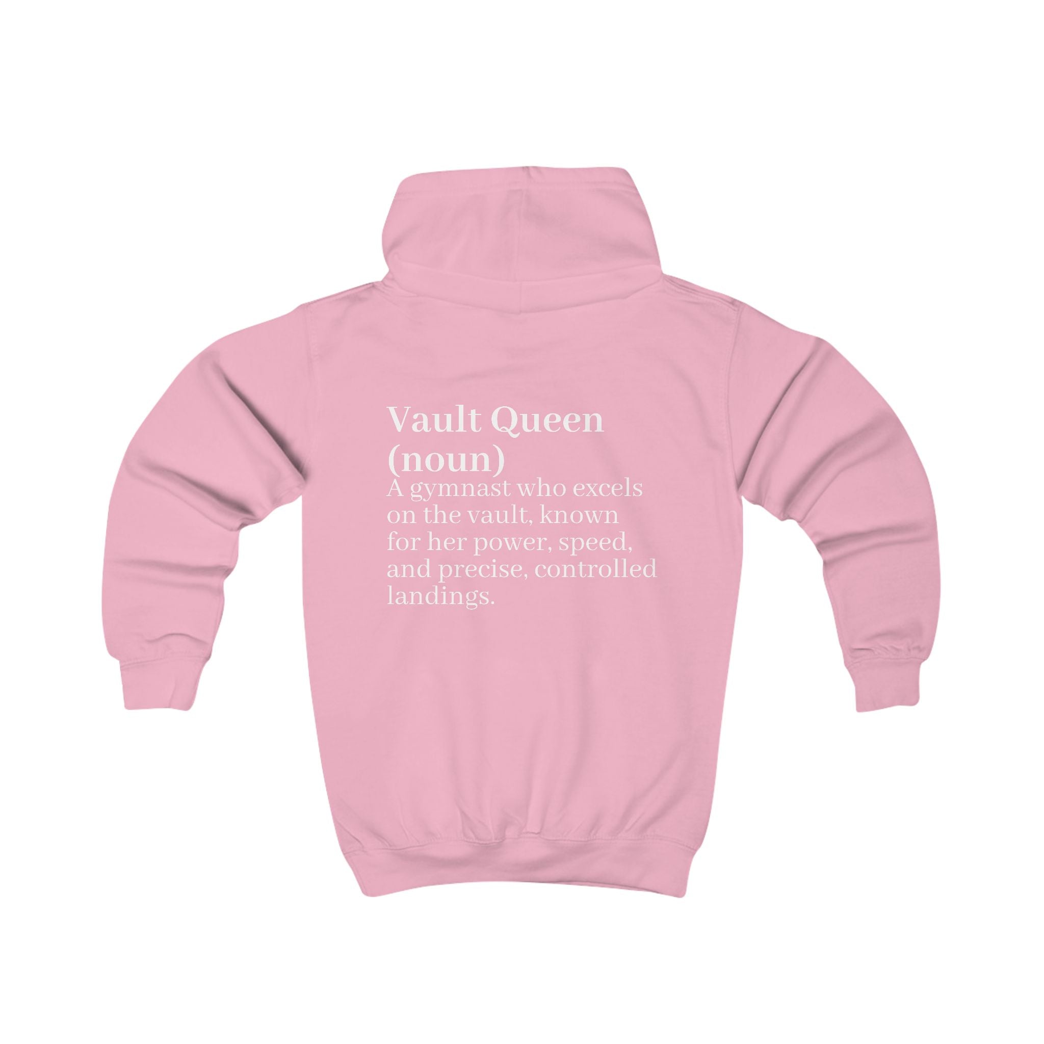 Kids Hoodie - "Vault Queen" Gymnast Definition Hoodie with Custom Name