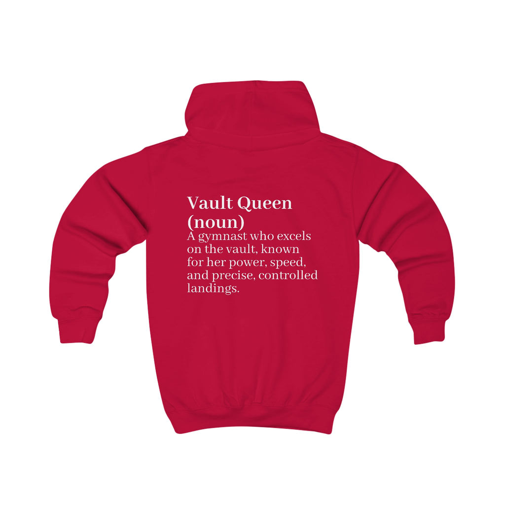 Kids Hoodie - "Vault Queen" Gymnast Definition Hoodie with Custom Name