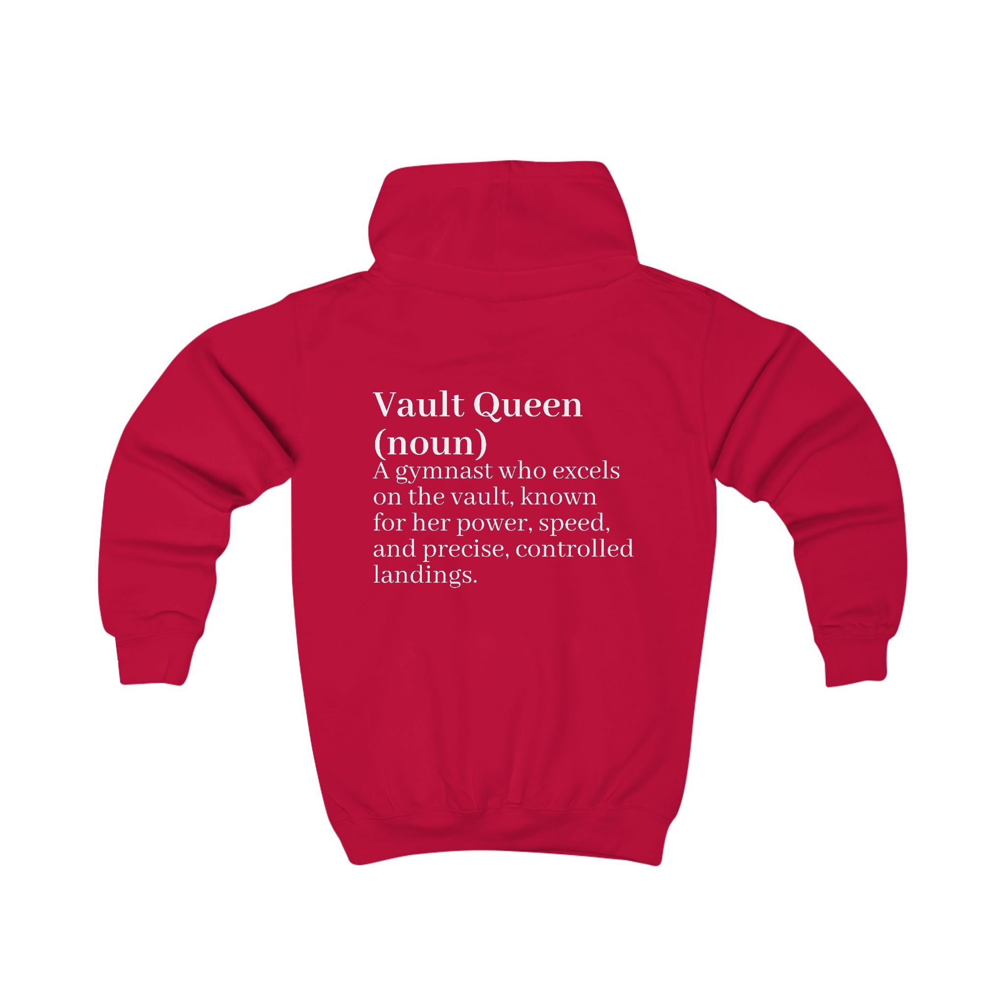 Kids Hoodie - "Vault Queen" Gymnast Definition Hoodie with Custom Name