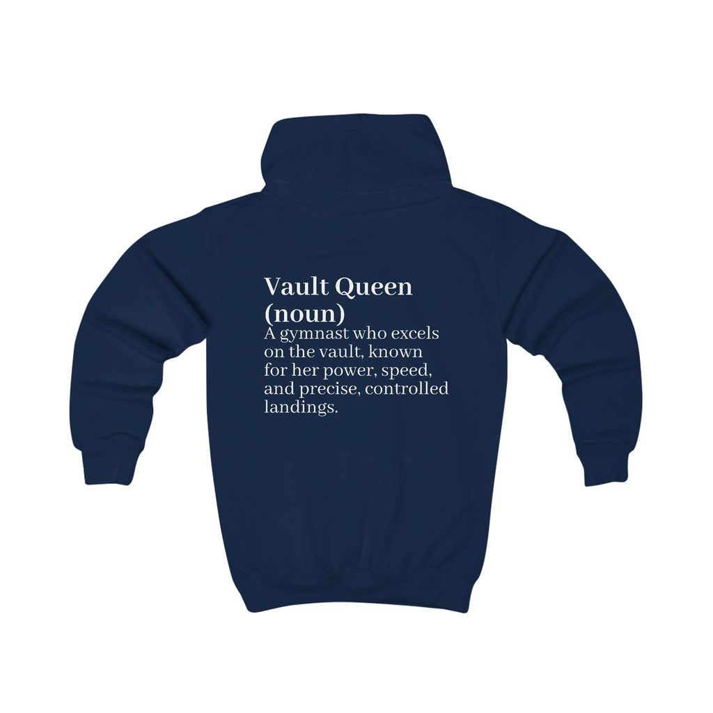 Kids Hoodie - "Vault Queen" Gymnast Definition Hoodie with Custom Name