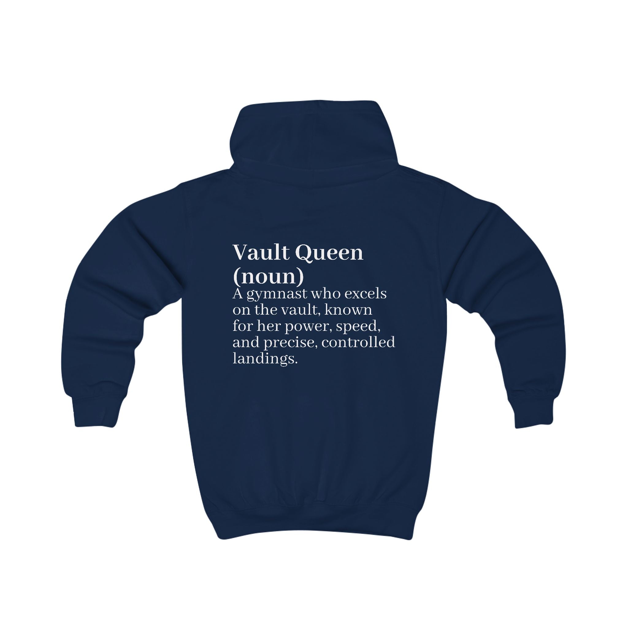Kids Hoodie - "Vault Queen" Gymnast Definition Hoodie with Custom Name