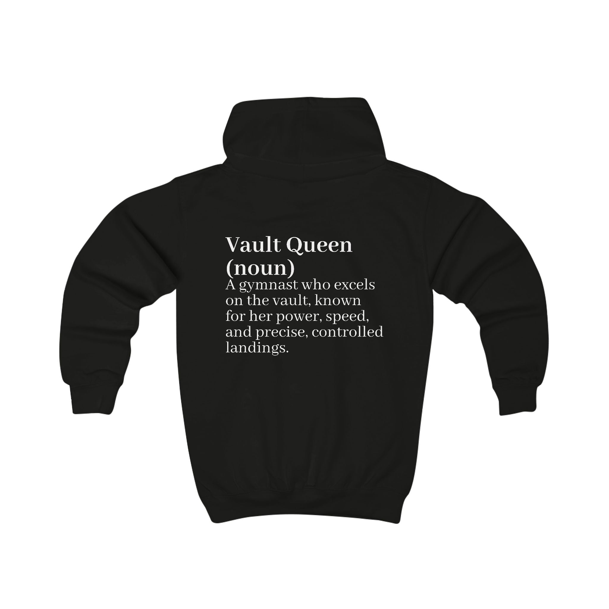 Kids Hoodie - "Vault Queen" Gymnast Definition Hoodie with Custom Name