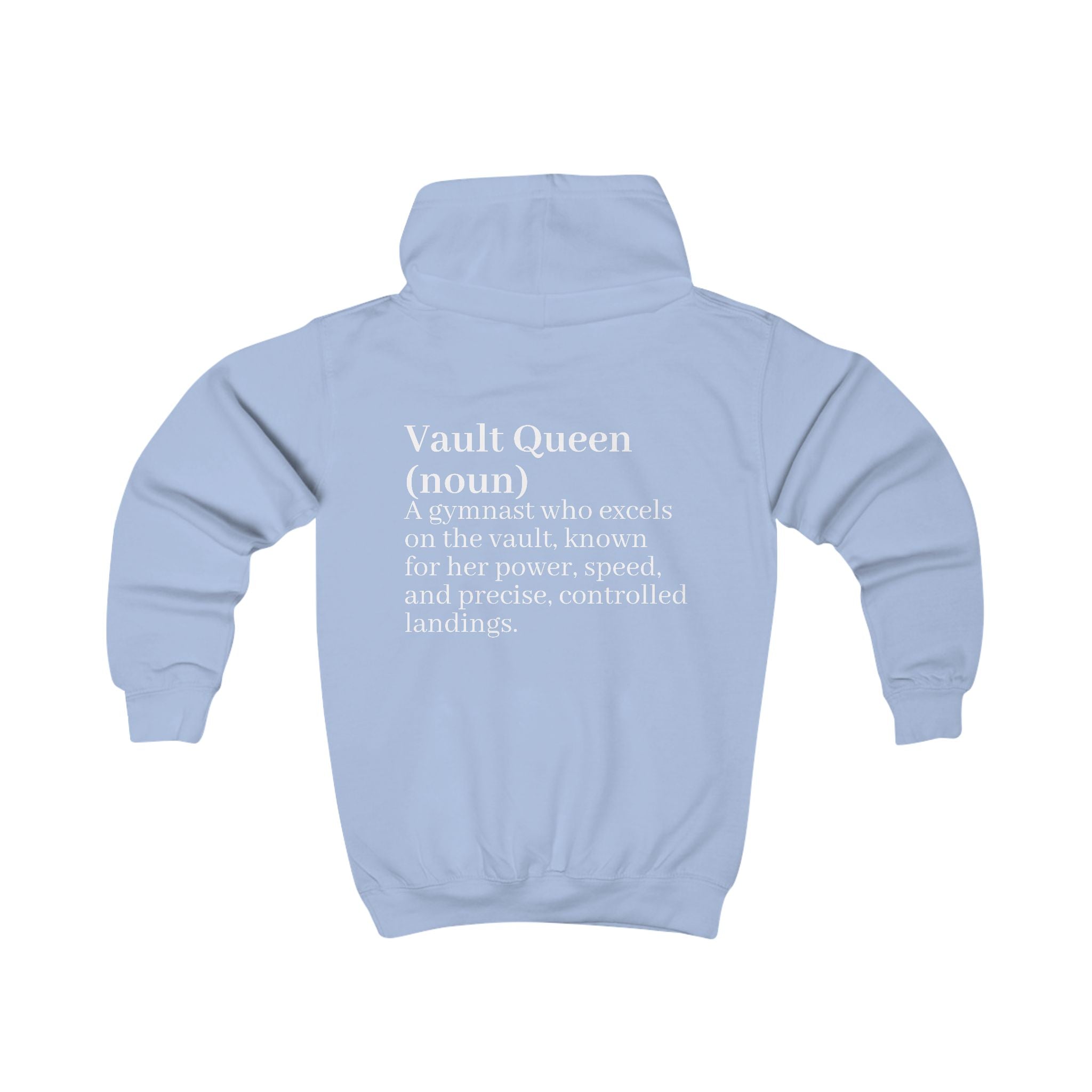 Kids Hoodie - "Vault Queen" Gymnast Definition Hoodie with Custom Name