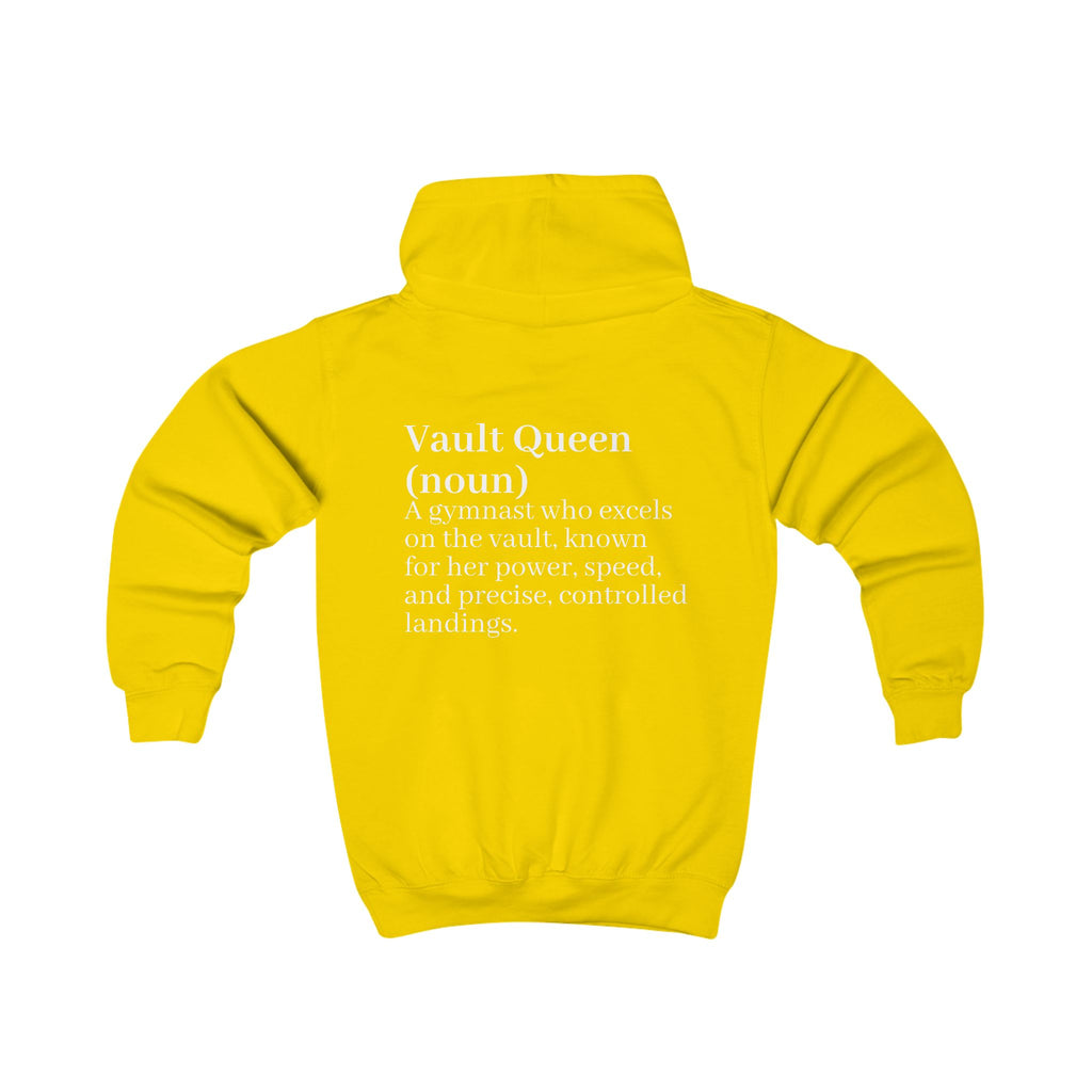 Kids Hoodie - "Vault Queen" Gymnast Definition Hoodie with Custom Name