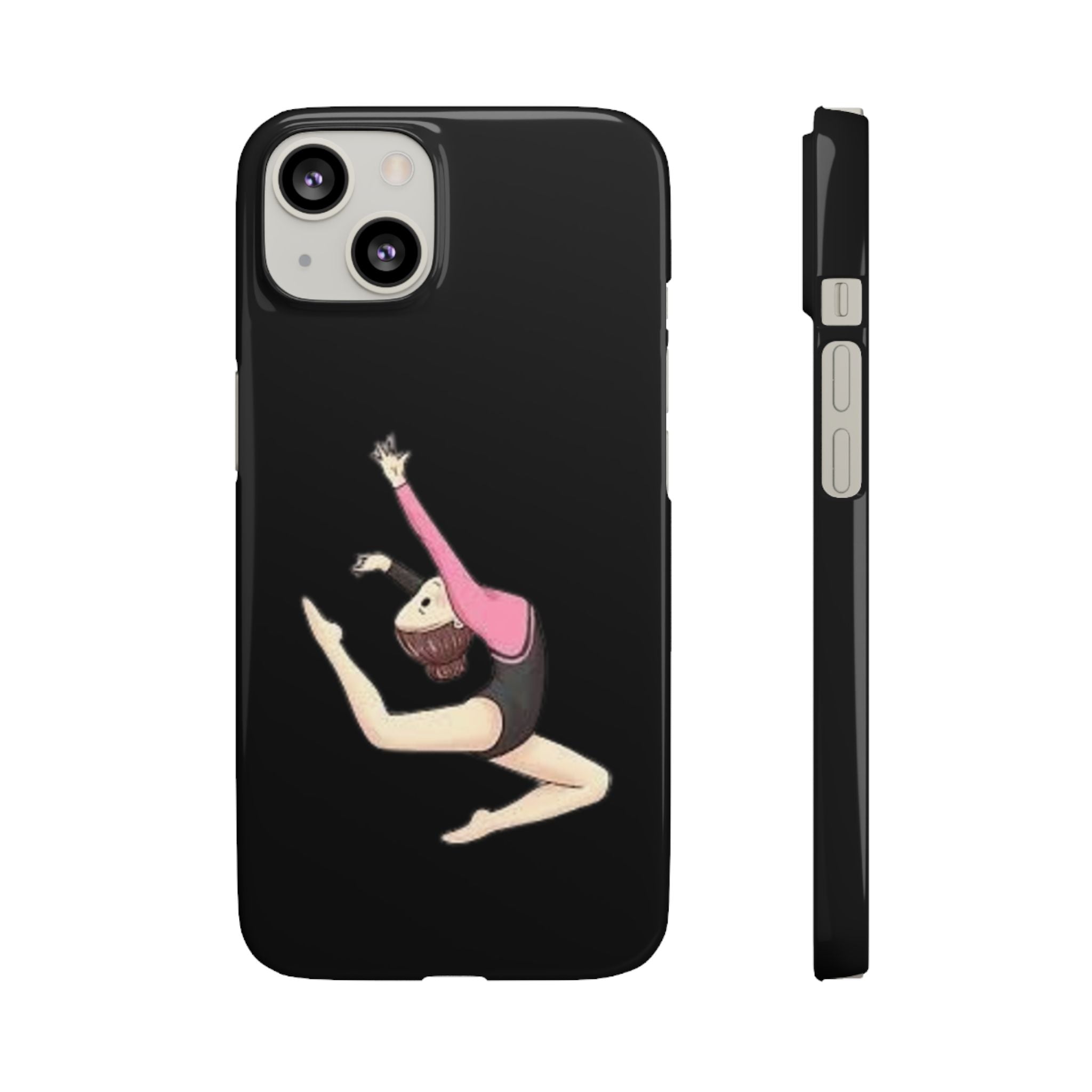 Gymnastics Phone Case — Leaping Girl Snap Case (Black)