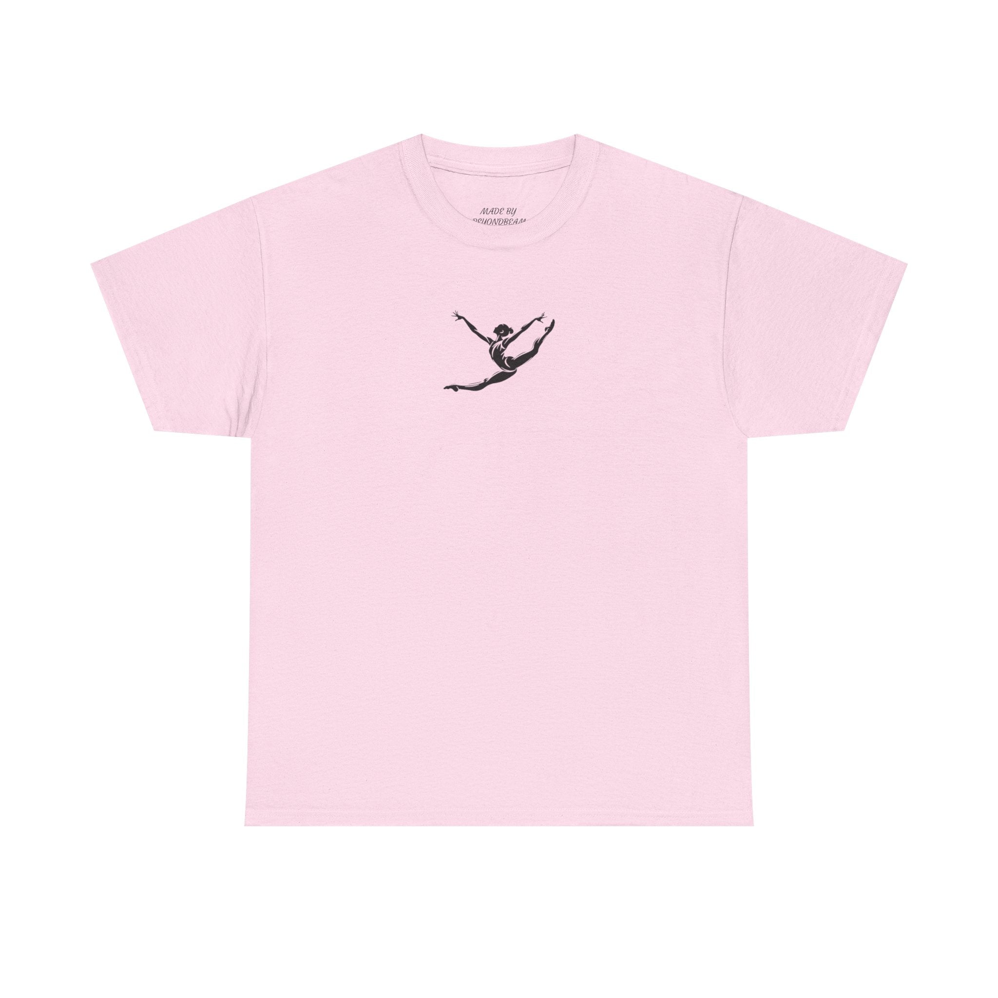 Gymnast Minimalist Tee — Small Graceful Leap Graphic T-Shirt (Adults)