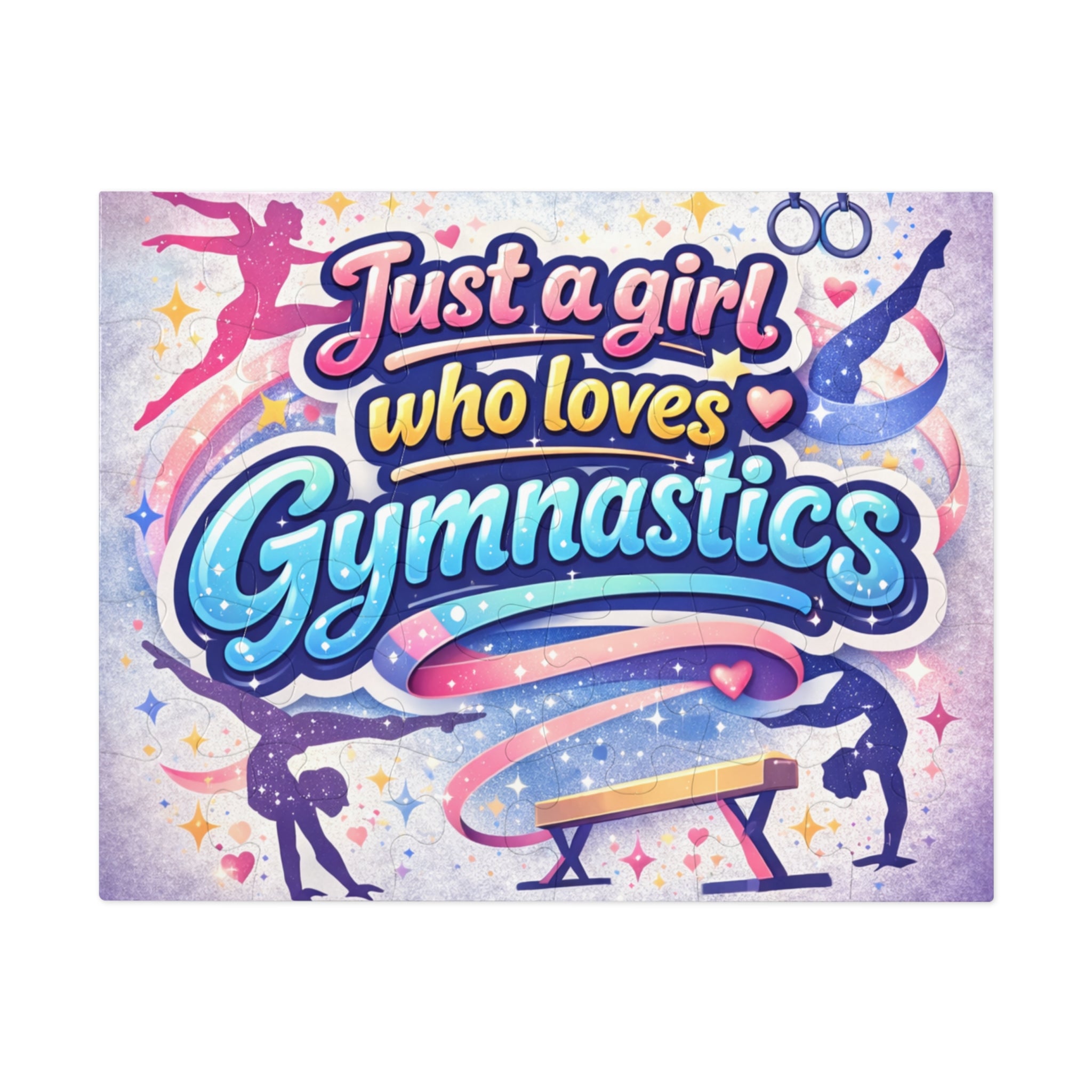 Gymnastics Jigsaw Puzzle — "Just a Girl Who Loves Gymnastics" Puzzle with Tin