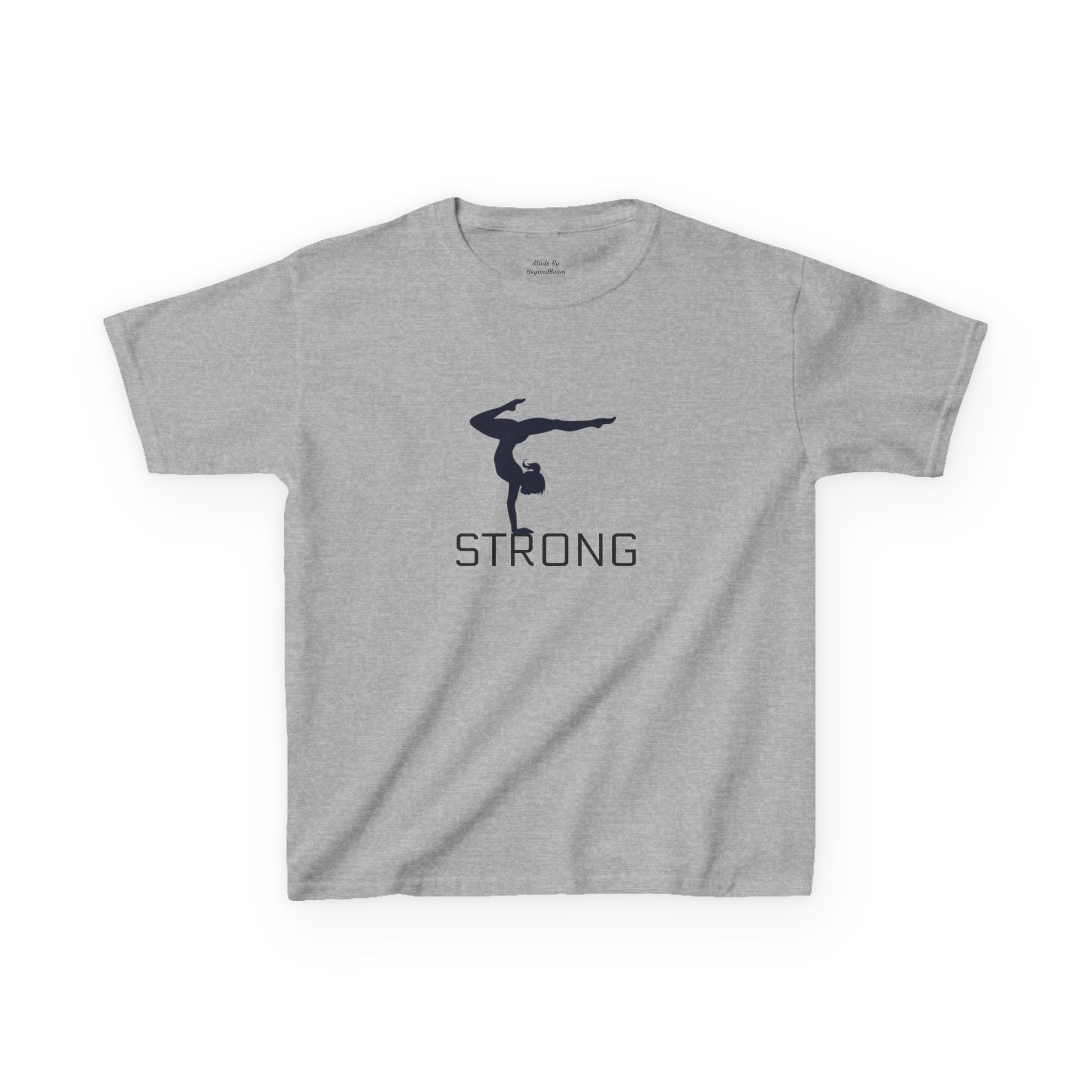 Kids Gymnastics Tee — 'STRONG' Handstand Silhouette Shirt
