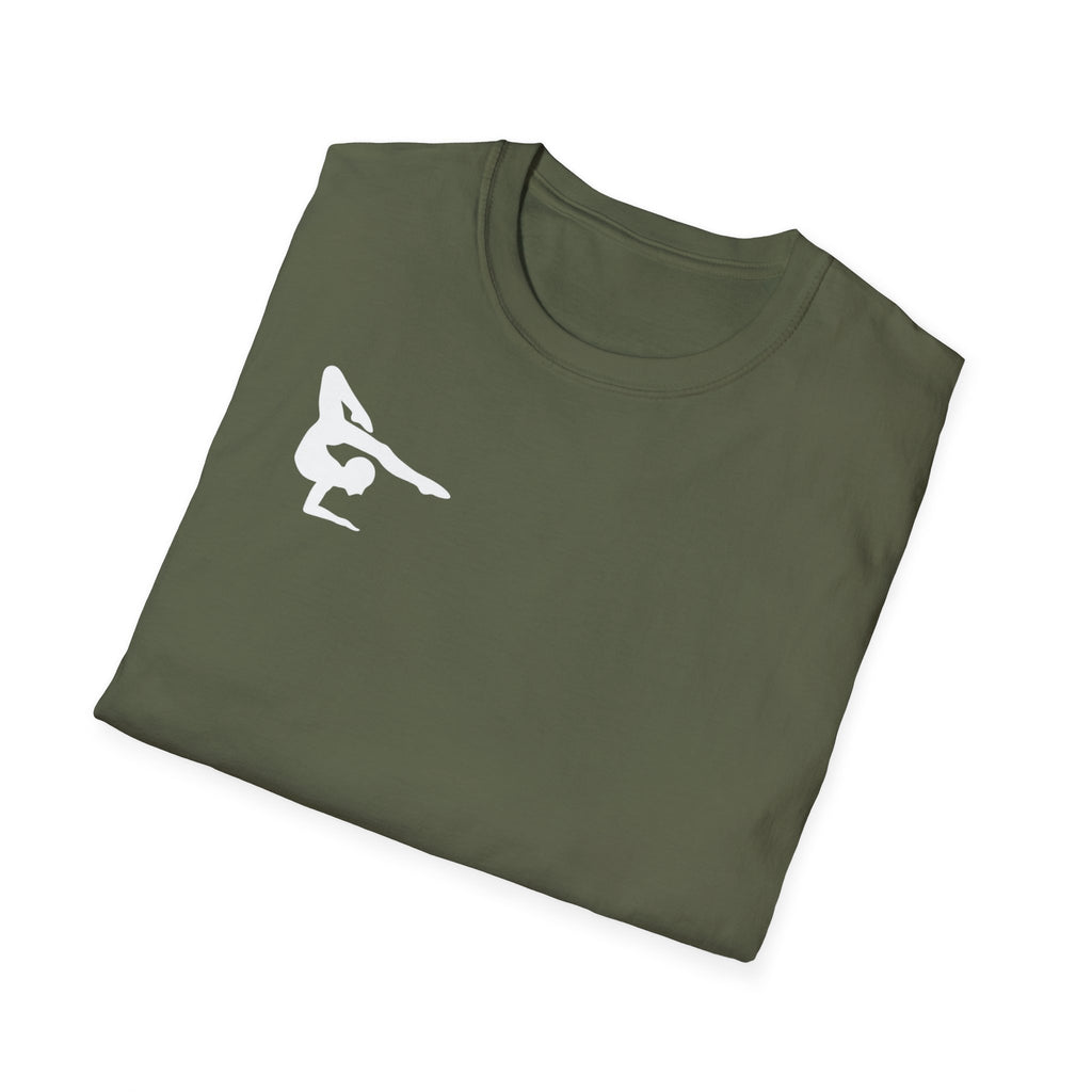 Relentless Gymnastics T-Shirt — Back Silhouette Athletic Tee (Adults)