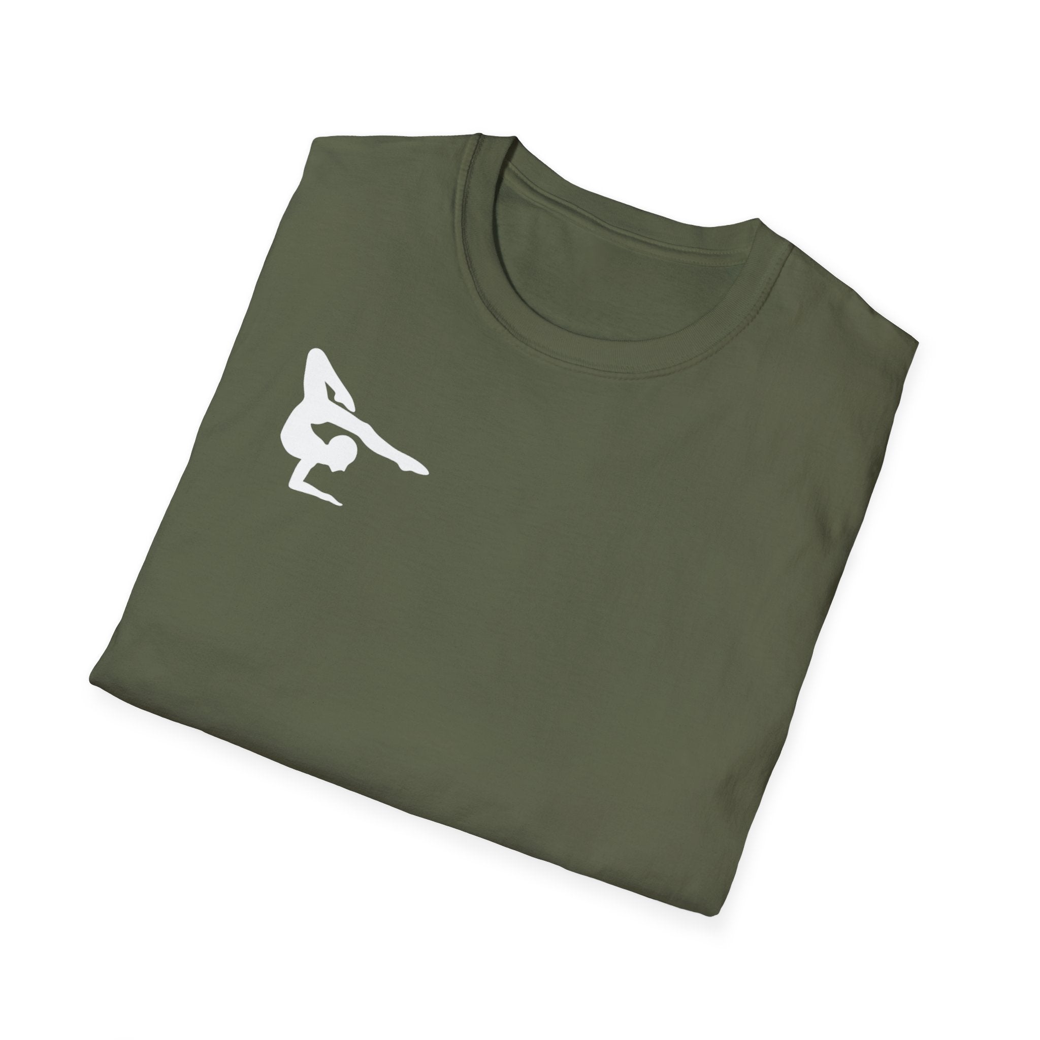 Relentless Gymnastics T-Shirt — Back Silhouette Athletic Tee (Adults)