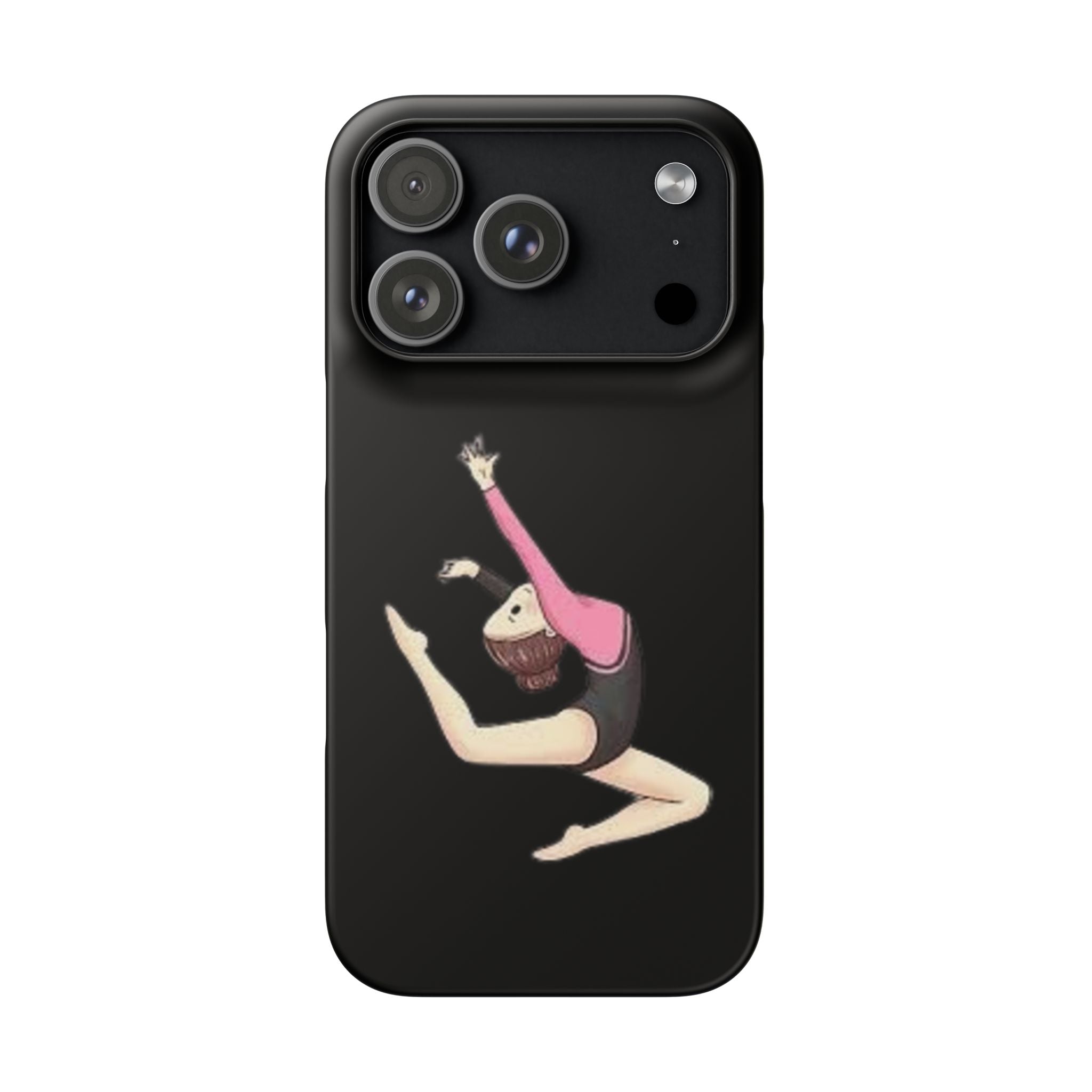 Gymnastics Phone Case — Leaping Girl Snap Case (Black)