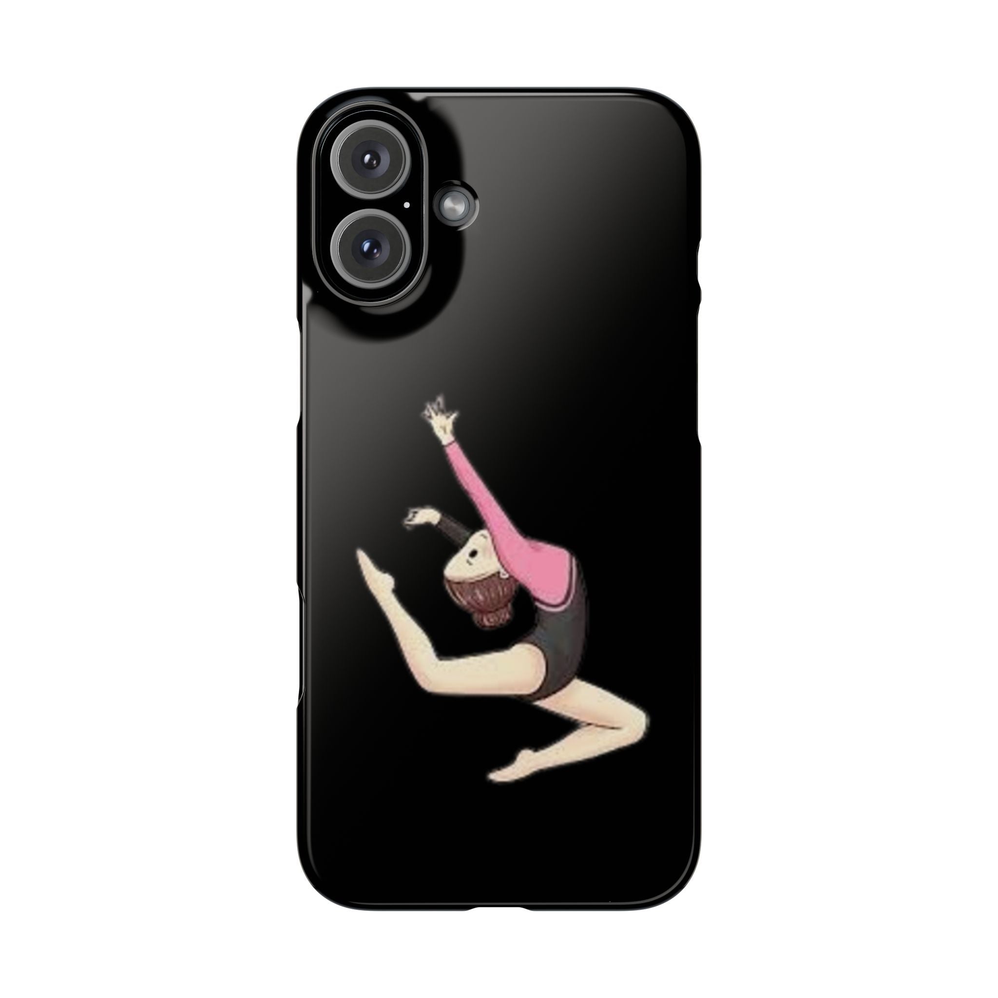 Gymnastics Phone Case — Leaping Girl Snap Case (Black)