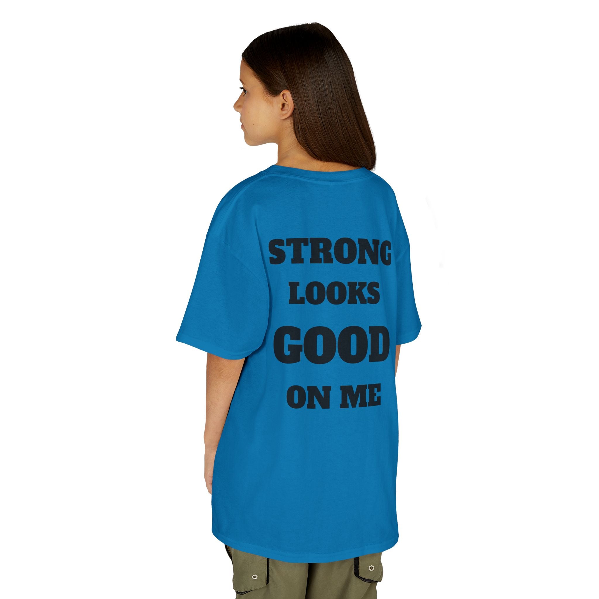 Kids Tee — "Strong Looks Good On Me" Inspirational Graphic Tee