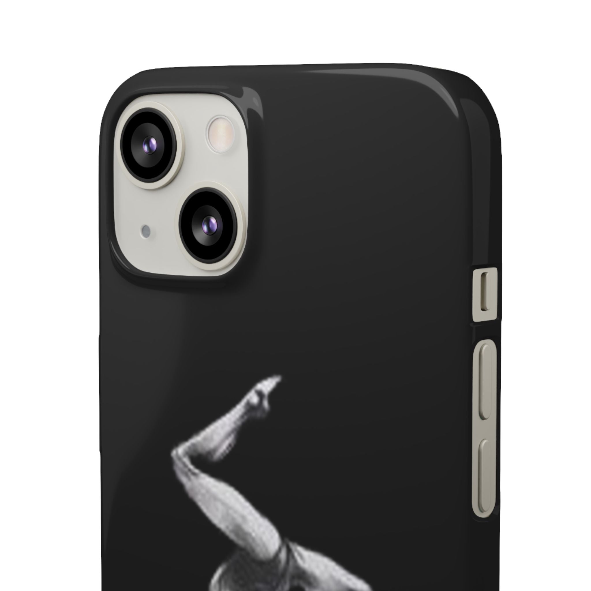 Coach Gymnastics Phone Case — Black Snap Phone Cover with Gymnast Silhouette