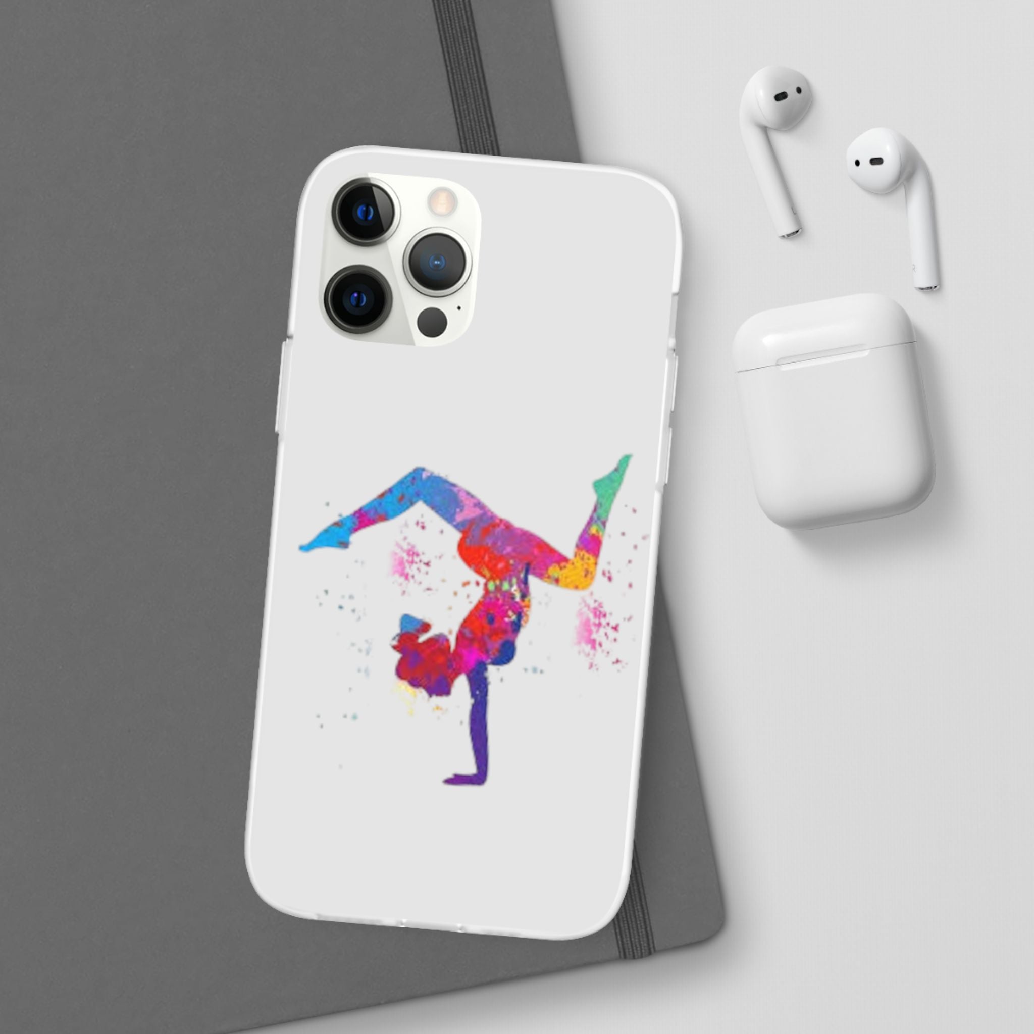 Gymnast Silhouette Phone Case – Colorful Acrobat Watercolor iPhone Cover