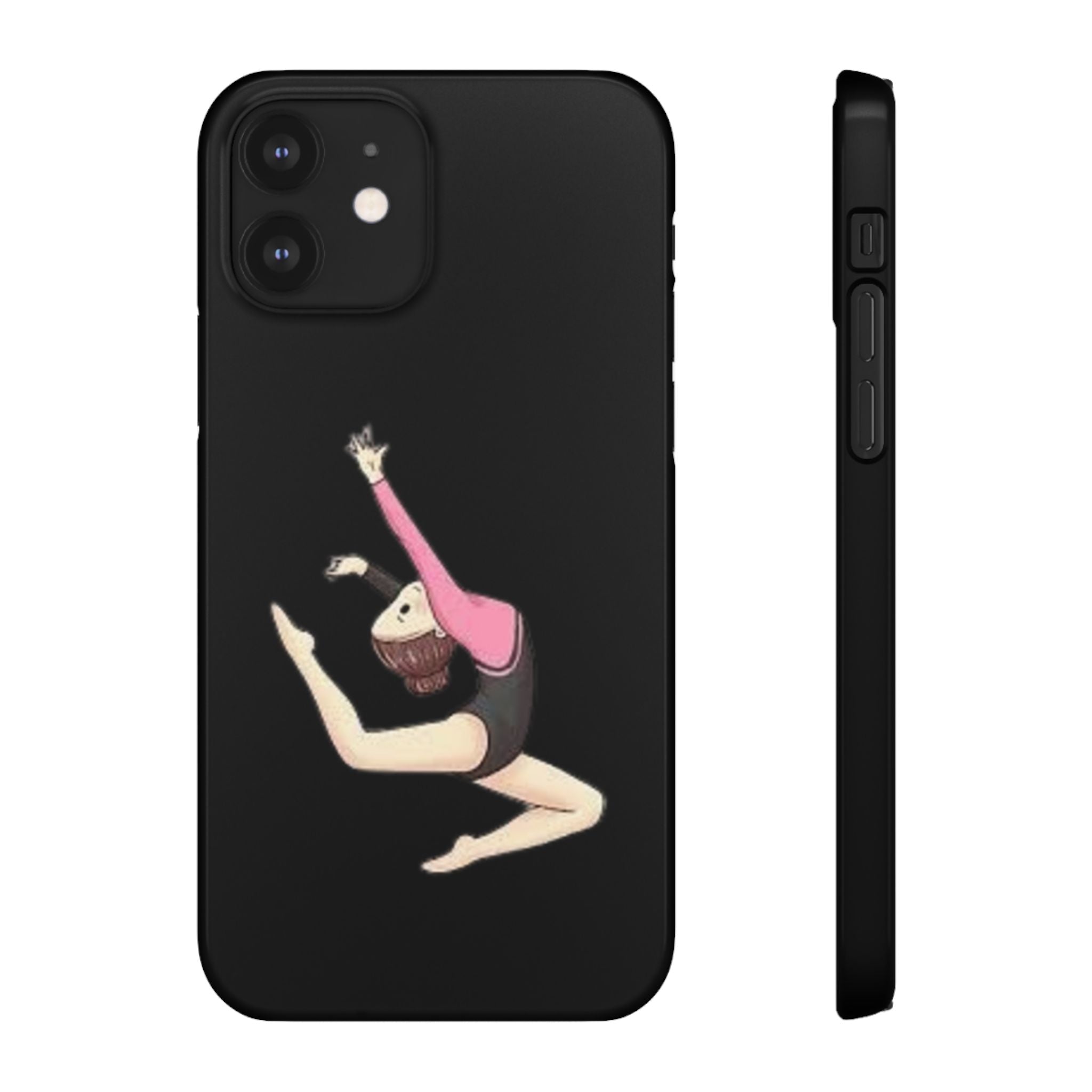 Gymnastics Phone Case — Leaping Girl Snap Case (Black)